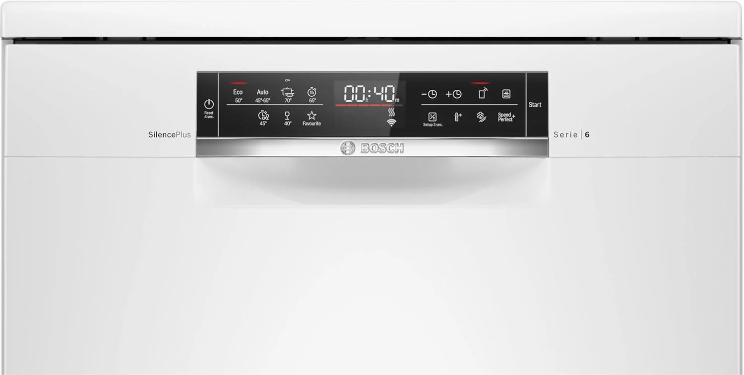 ماشین ظرفشویی ایستاده ۱۴ نفره بوش، ۷ برنامه، EcoSilence Drive و Home Connect – مدل SMS6HMW76M سفید ماشین ظرفشویی ایستاده ۱۴ نفره بوش، ۷ برنامه، EcoSilence Drive و Home Connect – مدل SMS6HMW76M سفید