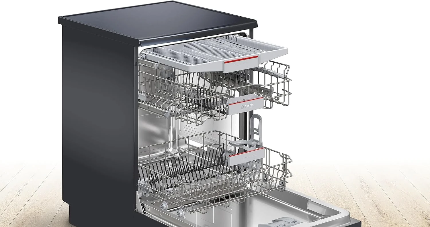 ماشین ظرفشویی بوش سری 4، ایستاده 60 سانتی متر، 14 نفره، دارای Home Connect از طریق WLAN، 1 سال گارانتی تولید، SMS4HMC65M مشکی اینوکس ماشین ظرفشویی بوش سری 4، ایستاده 60 سانتی متر، 14 نفره، دارای Home Connect از طریق WLAN، 1 سال گارانتی تولید، SMS4HMC65M مشکی اینوکس