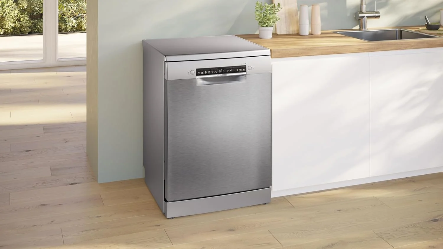 ماشین ظرفشویی ایستاده بوش، 13 نفره، با موتور EcoSilence Drive و Home Connect - مدل SMS4HMI25M نقره ای استیل
