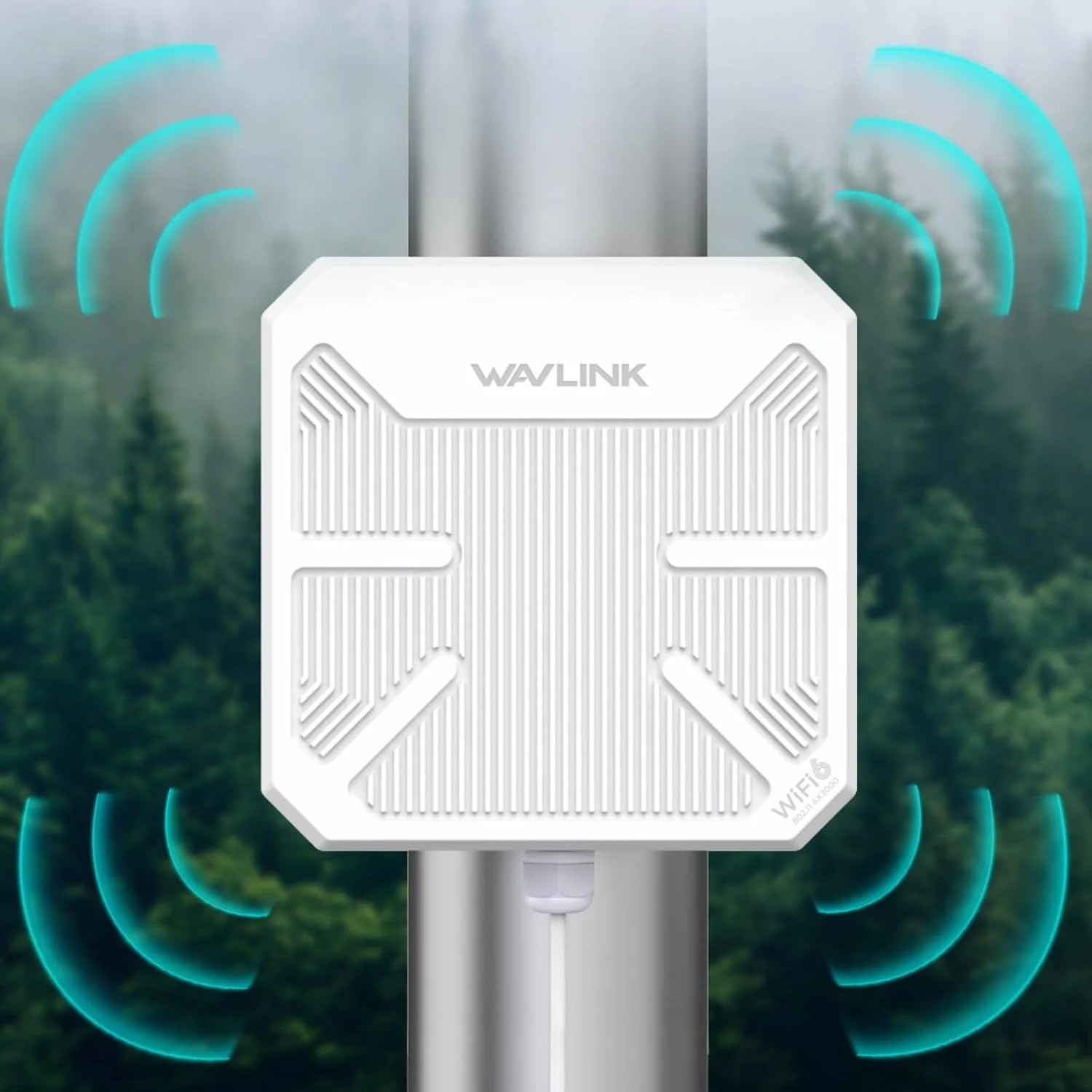 تکرار کننده وای فای 6 بیرونی WAVLINK AX3000، توسعه دهنده/نقطه دسترسی/روتر وای فای دوربرد با دو باند/PoE/IP67 ضد آب، توسعه دهنده مش وای فای تا 256 دستگاه را برای گاراژ، حیاط، RV پشتیبانی می کند