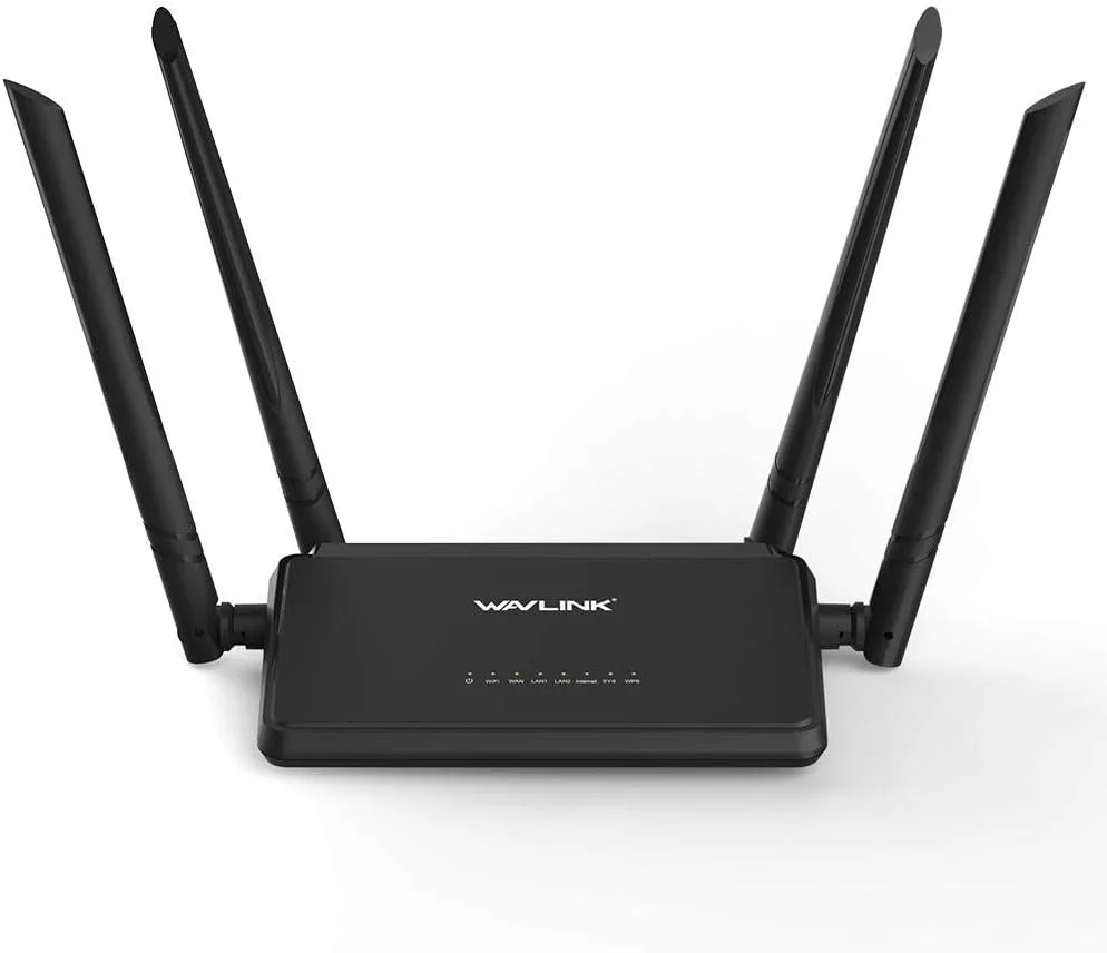 روتر هوشمند بی سیم Wavlink N300 با 4 آنتن خارجی 5dbi و دکمه WPS، IP QoS، روتر بی سیم 300 مگابیت بر ثانیه، سرور DHCP/راه اندازی پورت/سرور مجازی/مدیریت از راه دور