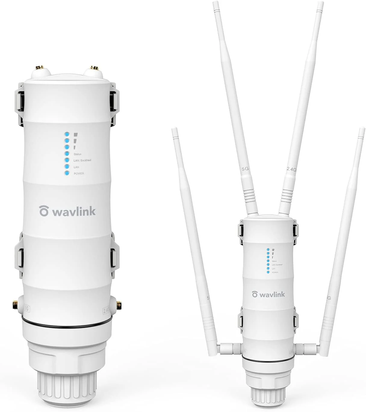 تقویت کننده برد وای فای/اکسس پوینت بی سیم/روتر بیرونی ضد آب WAVLINK AC1200 با POE، دو باند 2.4 گیگاهرتز 300 مگابیت بر ثانیه + 5.8 گیگاهرتز 867 مگابیت بر ثانیه، 4 آنتن Omni Directional جداشدنی 7dBi برای حیاط خلوت، مزرعه