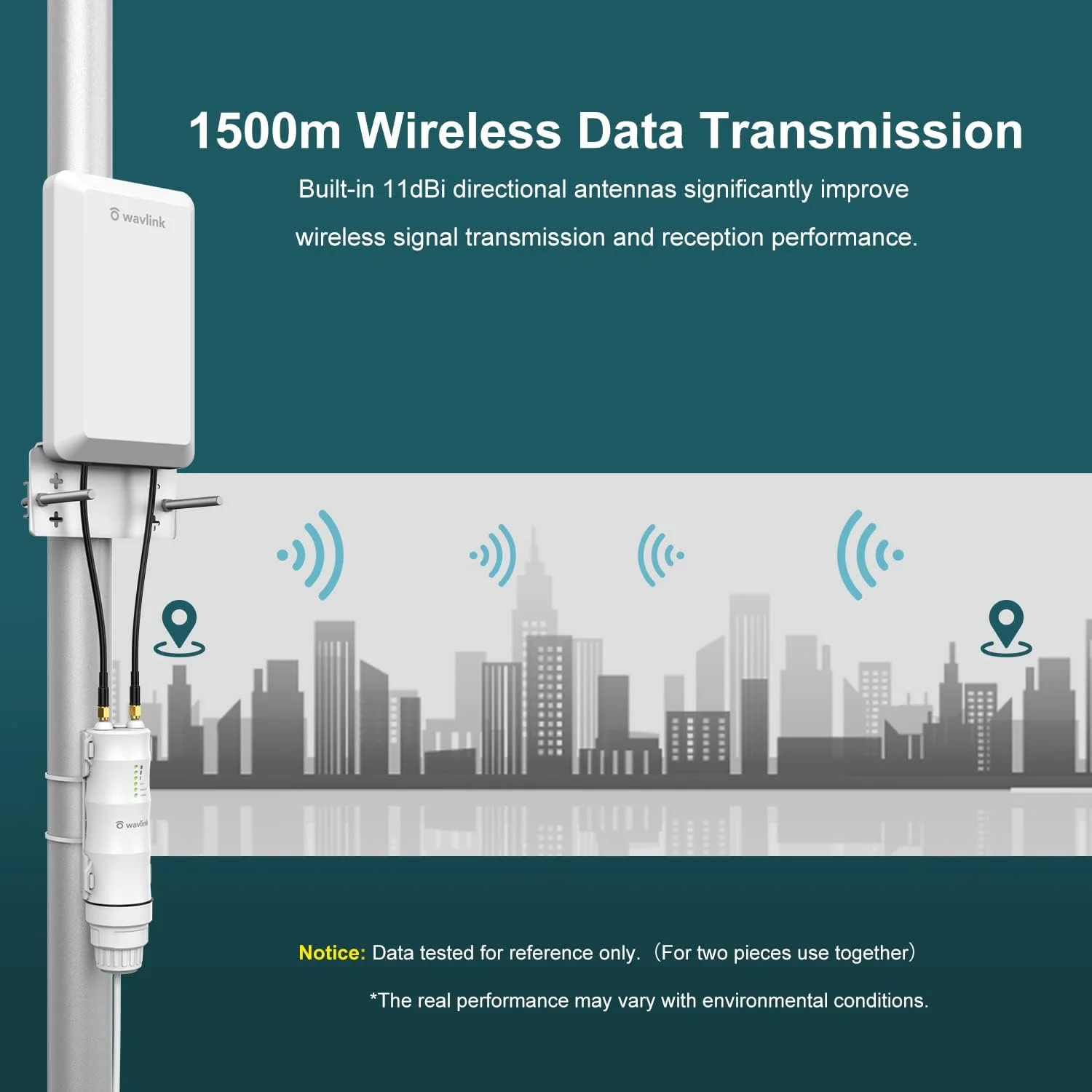 اکسس پوینت بی سیم بیرونی WAVLINK N300 با قابلیت PoE، ضد آب، افزایش دهنده برد وای فای بیرونی با برد بلند با حالت های AP/Router/Repeater، آنتن های جهت دار 11 dBi اکسس پوینت بی سیم بیرونی WAVLINK N300 با قابلیت PoE، ضد آب، افزایش دهنده برد وای فای بیرونی با برد بلند با حالت های AP/Router/Repeater، آنتن های جهت دار 11 dBi