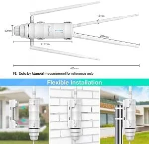 تقویت کننده برد وای فای/اکسس پوینت بی سیم/روتر بیرونی ضد آب WAVLINK AC1200 با POE، دو باند 2.4 گیگاهرتز 300 مگابیت بر ثانیه + 5.8 گیگاهرتز 867 مگابیت بر ثانیه، 4 آنتن Omni Directional جداشدنی 7dBi برای حیاط خلوت، مزرعه تقویت کننده برد وای فای/اکسس پوینت بی سیم/روتر بیرونی ضد آب WAVLINK AC1200 با POE، دو باند 2.4 گیگاهرتز 300 مگابیت بر ثانیه + 5.8 گیگاهرتز 867 مگابیت بر ثانیه، 4 آنتن Omni Directional جداشدنی 7dBi برای حیاط خلوت، مزرعه