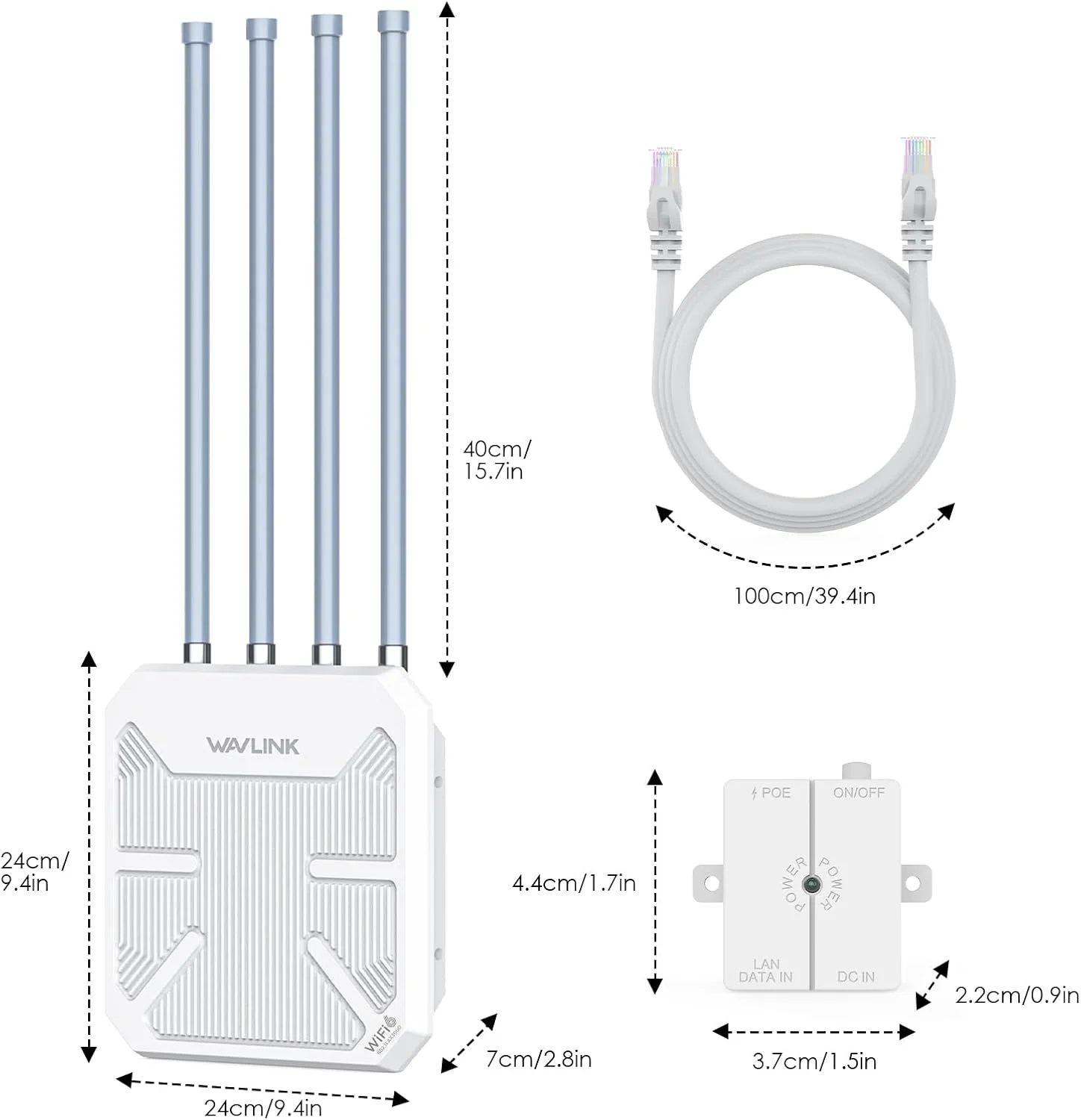 اکسس پوینت بی سیم بیرونی WAVLINK AX3000 WiFi 6، وای فای برد بلند بیرونی با دو باند/PoE/IP67/توان 600mW/تا 256 دستگاه برای مهمانی ها، گردهمایی های تجاری سازگار با استارلینک اکسس پوینت بی سیم بیرونی WAVLINK AX3000 WiFi 6، وای فای برد بلند بیرونی با دو باند/PoE/IP67/توان 600mW/تا 256 دستگاه برای مهمانی ها، گردهمایی های تجاری سازگار با استارلینک