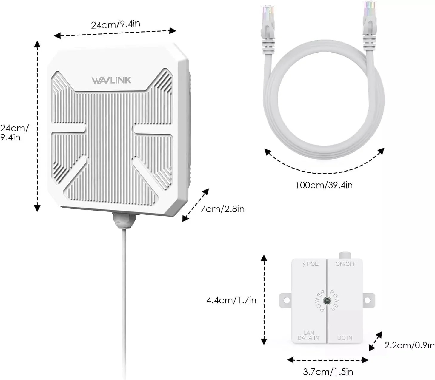 تقویت کننده/اکسس پوینت وای فای بیرونی WAVLINK AX3000 - تقویت کننده سیگنال بی سیم دوربرد با باند دوگانه/PoE/IP67 ضد آب/تا 3 کیلومتر - پشتیبانی از حداکثر 256 دستگاه برای کارخانه ها، مزارع تقویت کننده/اکسس پوینت وای فای بیرونی WAVLINK AX3000 - تقویت کننده سیگنال بی سیم دوربرد با باند دوگانه/PoE/IP67 ضد آب/تا 3 کیلومتر - پشتیبانی از حداکثر 256 دستگاه برای کارخانه ها، مزارع