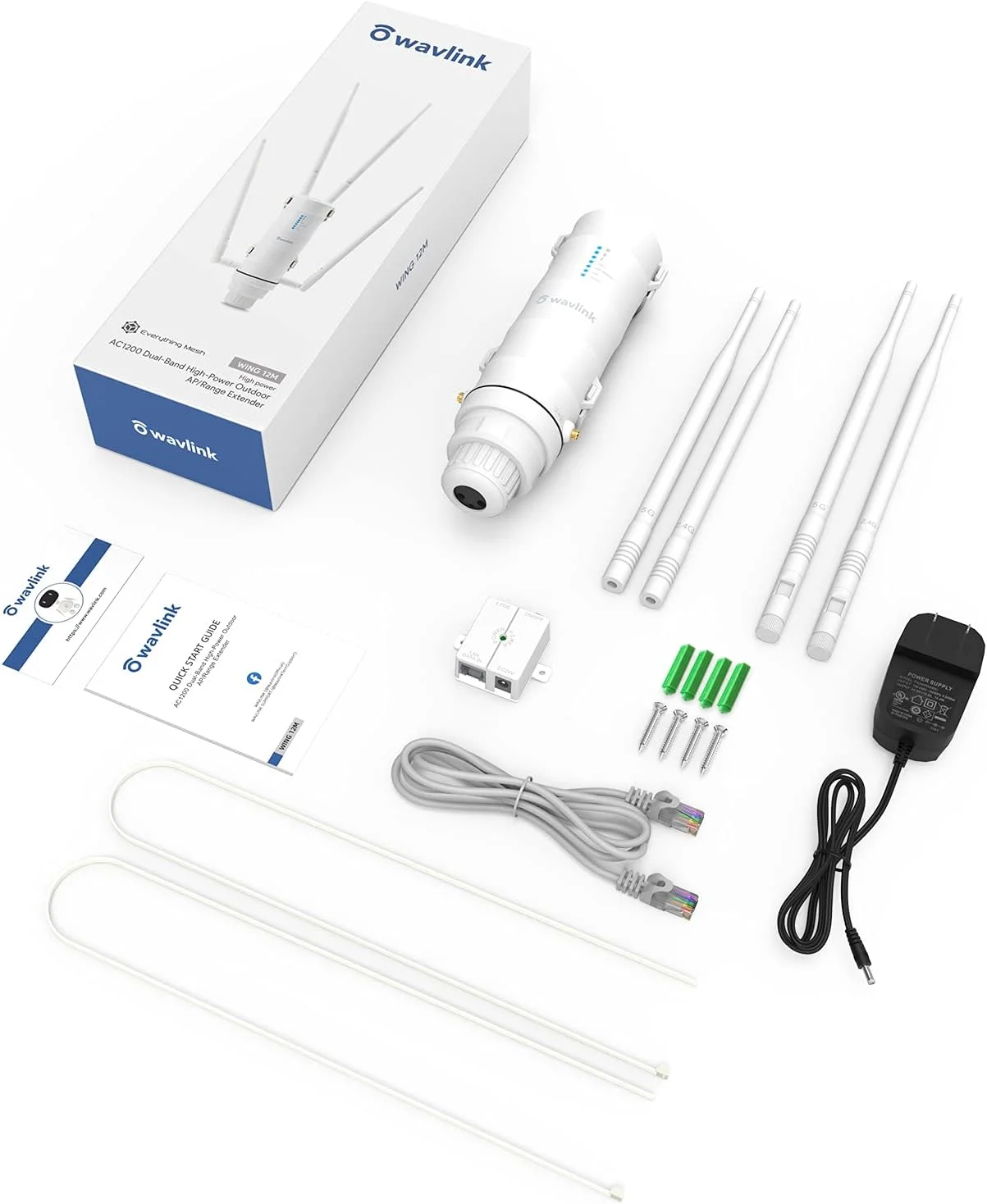 تقویت کننده وای فای بیرونی WAVLINK AC1200، برد بلند 2025 دو بانده 2.4 گیگاهرتز + 5 گیگاهرتز، نقطه دسترسی وای فای ضد آب با POE، تقویت کننده سیگنال پرقدرت، حالت روتر/AP/تکرار کننده، 4 آنتن 7dBi برای خانه و حیاط تقویت کننده وای فای بیرونی WAVLINK AC1200، برد بلند 2025 دو بانده 2.4 گیگاهرتز + 5 گیگاهرتز، نقطه دسترسی وای فای ضد آب با POE، تقویت کننده سیگنال پرقدرت، حالت روتر/AP/تکرار کننده، 4 آنتن 7dBi برای خانه و حیاط