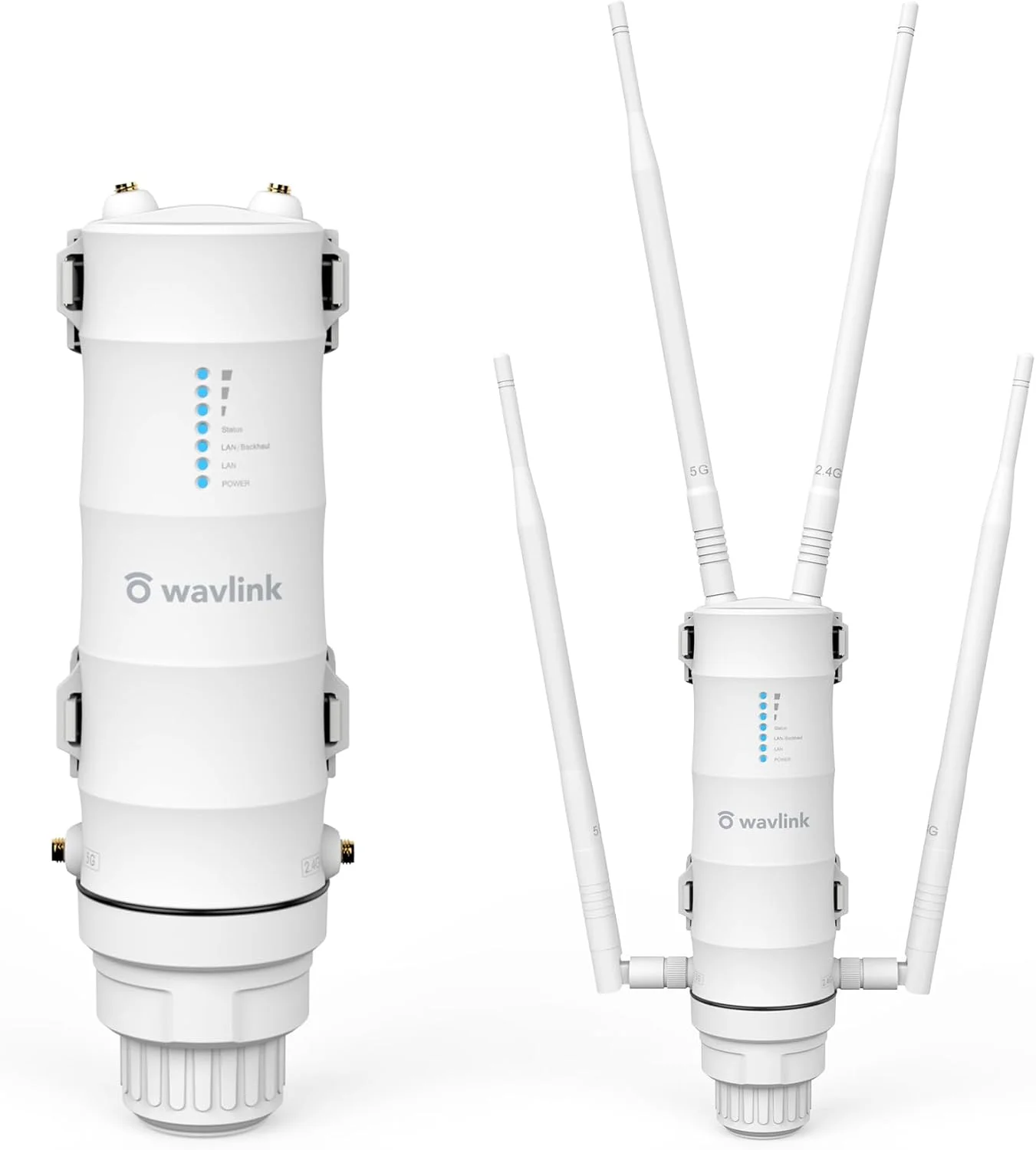 تقویت کننده وای فای بیرونی WAVLINK AC1200 با پورت های گیگابیتی برای اینترنت بی سیم پرسرعت، 4 آنتن 7dBi، تغذیه POE، ضد آب، دو باند 2.4 گیگاهرتز و 5.8 گیگاهرتز، پشتیبانی از حالت AP/Router/Repeater