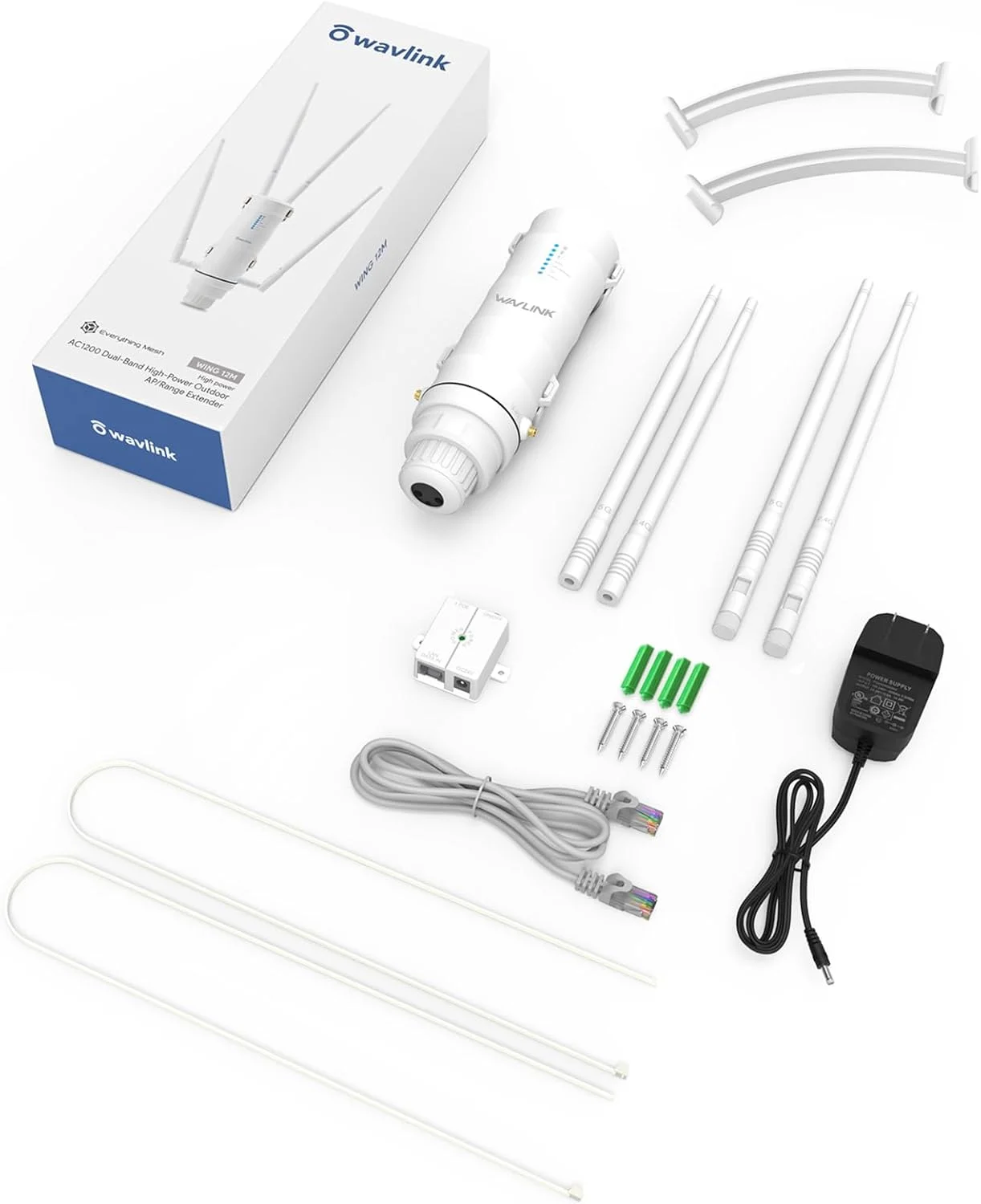 تقویت کننده WiFi بیرونی WAVLINK AC1200 - برد بلند 300 متری/1000 فوت، دو بانده 2.4G/5G نقطه دسترسی ضد آب با پورت های گیگابیتی PoE+، شبکه مش و حالت های AP/Repeater (دارای گواهی IP65) تقویت کننده WiFi بیرونی WAVLINK AC1200 - برد بلند 300 متری/1000 فوت، دو بانده 2.4G/5G نقطه دسترسی ضد آب با پورت های گیگابیتی PoE+، شبکه مش و حالت های AP/Repeater (دارای گواهی IP65)