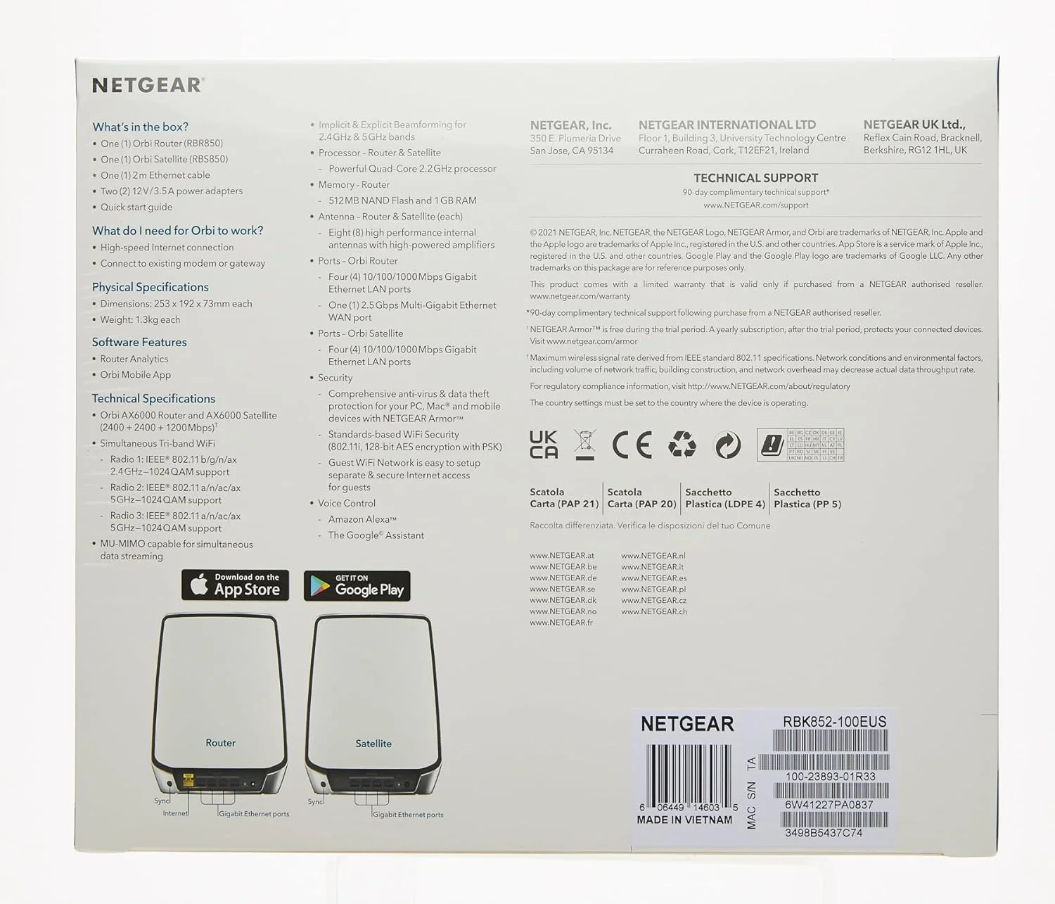 سیستم وای فای 6 مش تری-باند Netgear Rbk852 Orbi Whole Home - سفید سیستم وای فای 6 مش تری-باند Netgear Rbk852 Orbi Whole Home - سفید