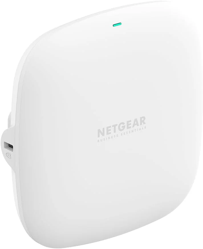 اکسس پوینت بی‌سیم NETGEAR (WAX210) - وای فای 6 دو بانده با سرعت AX1800 | 1 اتصال شبکه PoE 1G | تا 128 دستگاه | 802.11ax | WPA3 | تا 4 شبکه SSID، بدون منبع تغذیه
