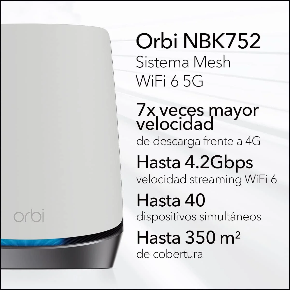 سیستم مش وای فای 6 سه بانده 5G NETGEAR Orbi (NBK752) - روتر با 1 توسعه دهنده ماهواره ای | پوشش تا 465 متر مربع، 40 دستگاه | AX4200 (تا 4.2 گیگابیت در ثانیه) سیستم مش وای فای 6 سه بانده 5G NETGEAR Orbi (NBK752) - روتر با 1 توسعه دهنده ماهواره ای | پوشش تا 465 متر مربع، 40 دستگاه | AX4200 (تا 4.2 گیگابیت در ثانیه)