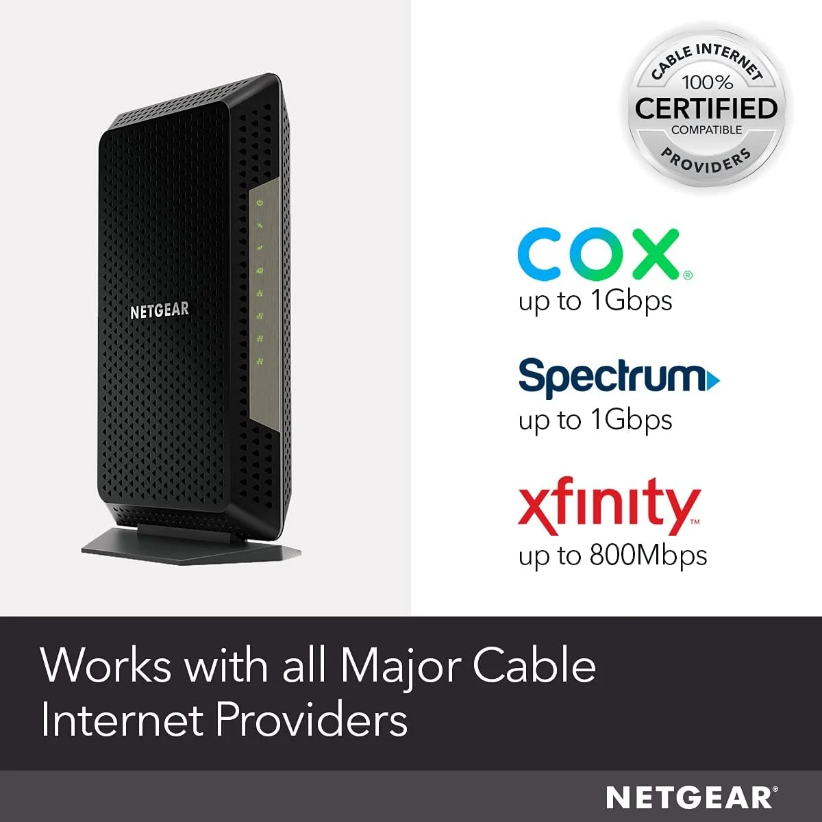 مودم کابلی NETGEAR Nighthawk CM1200 - سازگار با تمام ارائه دهندگان کابل از جمله Xfinity توسط Comcast، Spectrum، Cox | برای طرح های کابلی تا 2 گیگابیت | 4 پورت اترنت 1G | DOCSIS 3.1، مشکی مودم کابلی NETGEAR Nighthawk CM1200 - سازگار با تمام ارائه دهندگان کابل از جمله Xfinity توسط Comcast، Spectrum، Cox | برای طرح های کابلی تا 2 گیگابیت | 4 پورت اترنت 1G | DOCSIS 3.1، مشکی