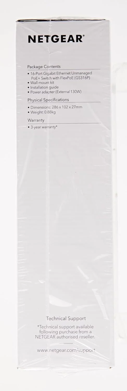 سوئیچ غیر مدیریتی 16 پورت گیگابیتی اترنت PoE+ نت گیر (GS316P) - با 16 پورت PoE+ @ 115W، قابل نصب روی میز یا دیوار سوئیچ غیر مدیریتی 16 پورت گیگابیتی اترنت PoE+ نت گیر (GS316P) - با 16 پورت PoE+ @ 115W، قابل نصب روی میز یا دیوار