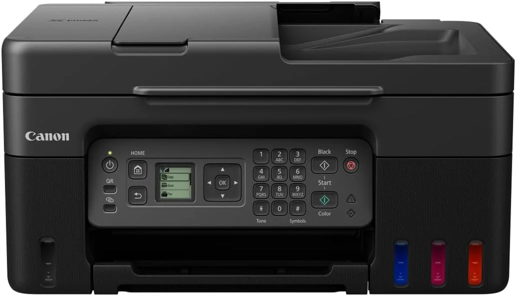 پرینتر جوهرافشان چندکاره رنگی بی‌سیم کانن PIXMA G4570 با مخزن بزرگ قابل شارژ - چاپ A4، کپی، اسکن، فکس - Wi-Fi، اتصال ابری - ظرفیت 100 برگه، ADF - سازگار با Mac، Windows، Chrome