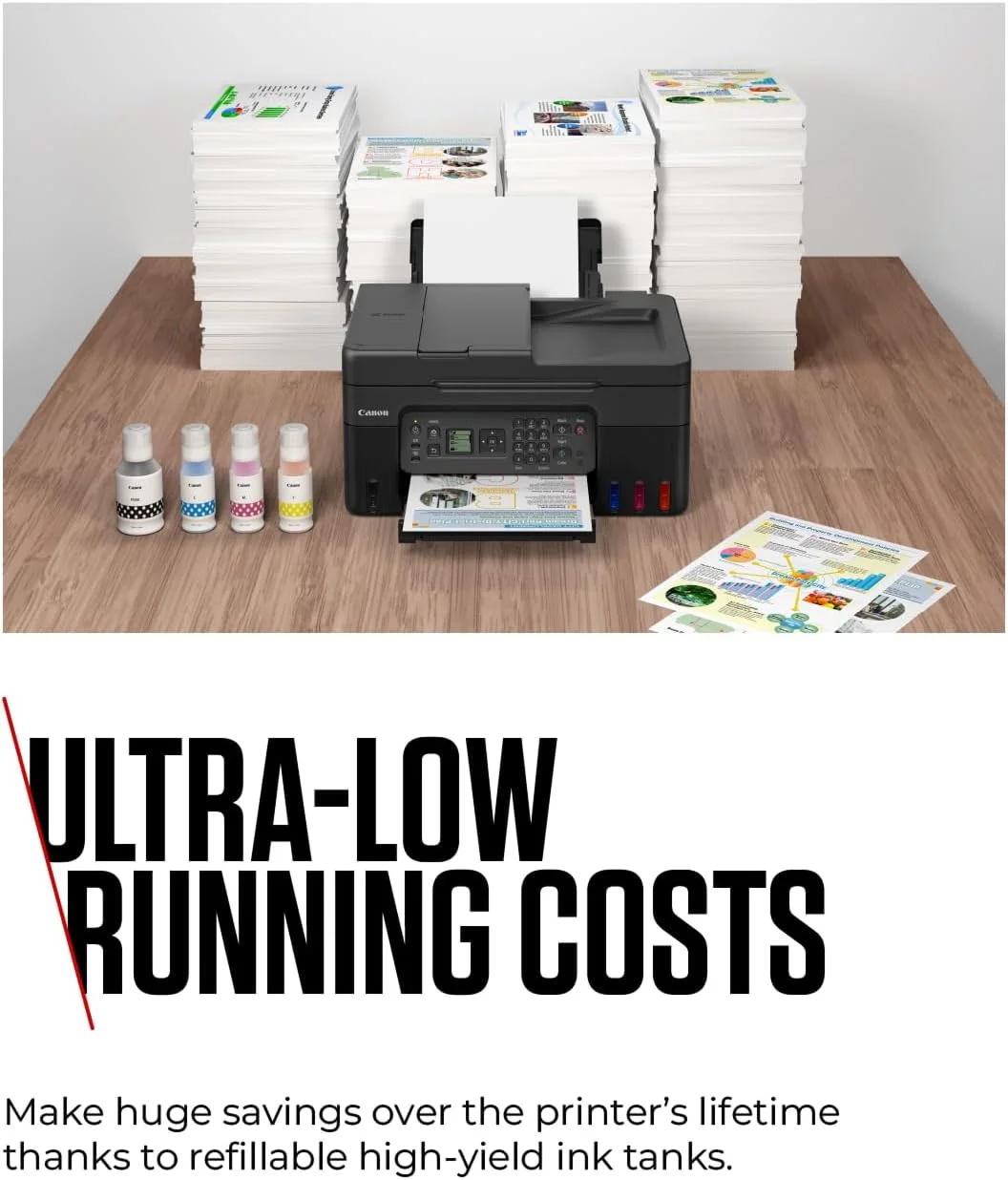 پرینتر جوهرافشان چندکاره رنگی بیسیم کانن PIXMA G4570 با مخزن بزرگ قابل شارژ - چاپ A4، کپی، اسکن، فکس - Wi-Fi، اتصال ابری - ظرفیت 100 برگه، ADF - سازگار با Mac، Windows، Chrome پرینتر جوهرافشان چندکاره رنگی بیسیم کانن PIXMA G4570 با مخزن بزرگ قابل شارژ - چاپ A4، کپی، اسکن، فکس - Wi-Fi، اتصال ابری - ظرفیت 100 برگه، ADF - سازگار با Mac، Windows، Chrome