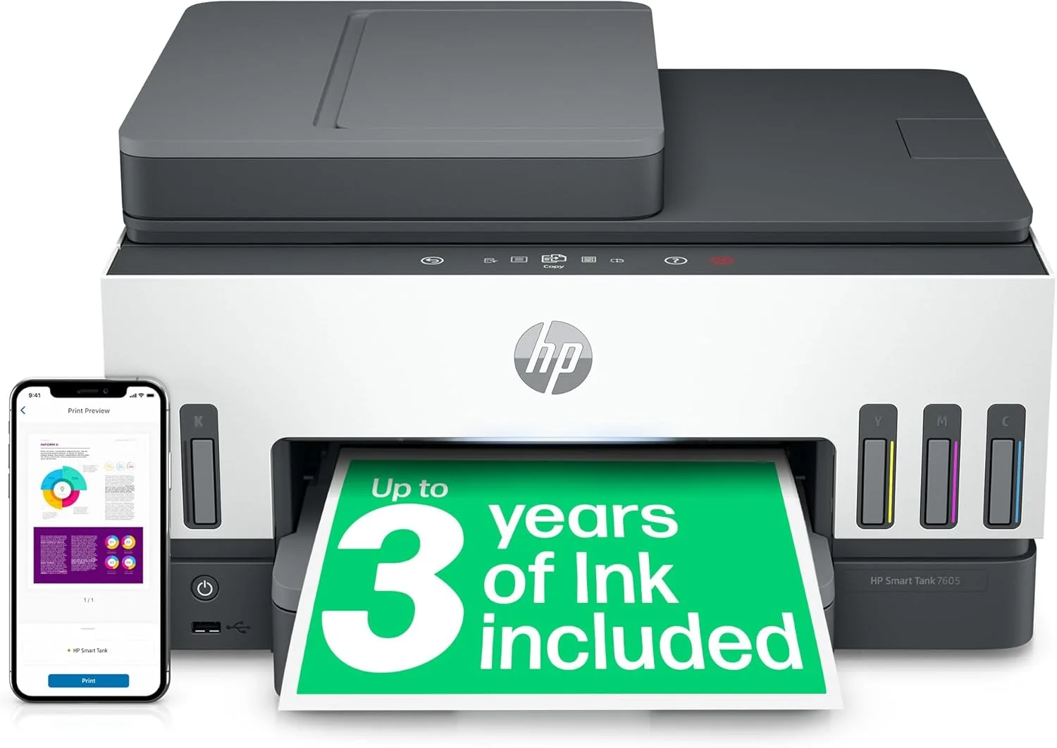 HP Smart Tank 7605، سایز واحد