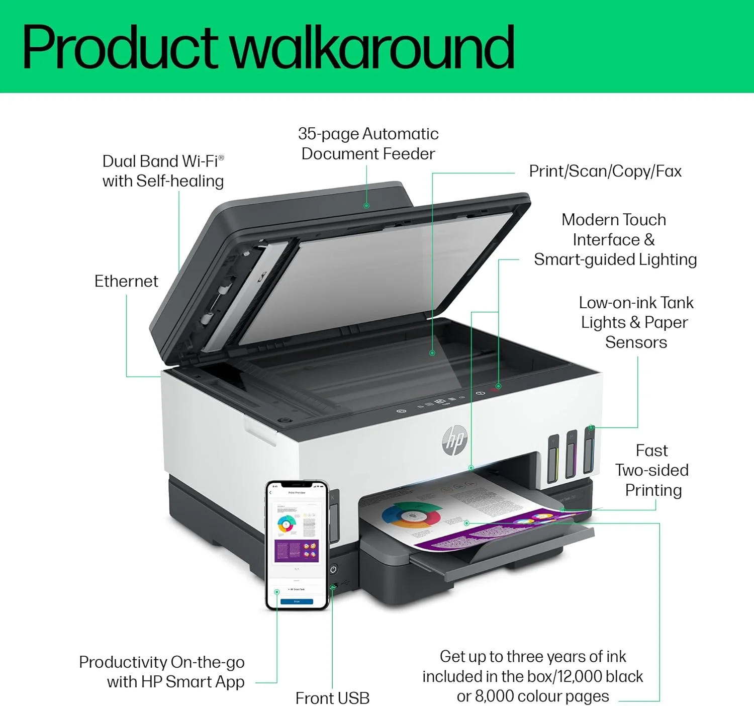 HP Smart Tank 7605، سایز واحد HP Smart Tank 7605، سایز واحد