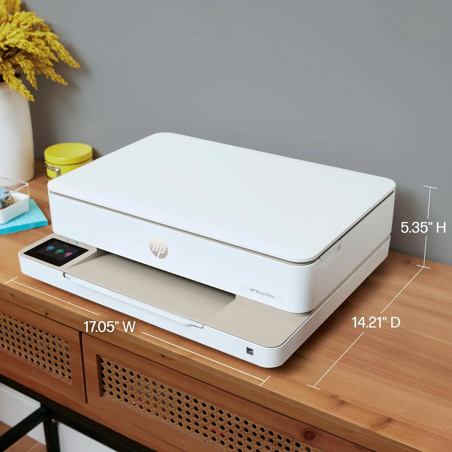 پرینتر جوهرافشان رنگی چندکاره بی سیم HP Envy 6155e، پورتوبلو، چاپ، اسکن، کپی، چاپ دورو، بهترین برای مصارف خانگی، شامل 3 ماه جوهر (714L5A) پرینتر جوهرافشان رنگی چندکاره بی سیم HP Envy 6155e، پورتوبلو، چاپ، اسکن، کپی، چاپ دورو، بهترین برای مصارف خانگی، شامل 3 ماه جوهر (714L5A)