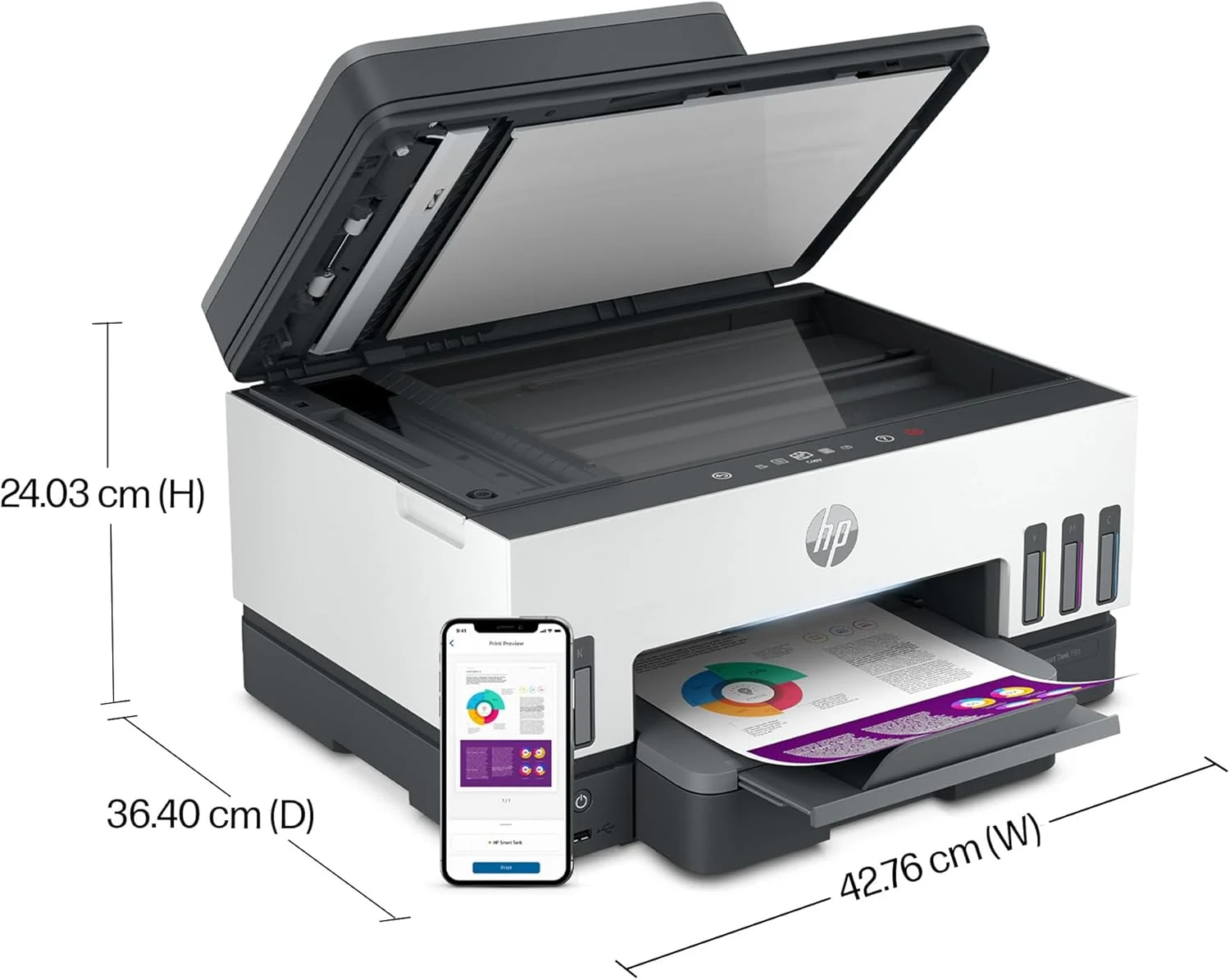 HP Smart Tank 7605، سایز واحد HP Smart Tank 7605، سایز واحد