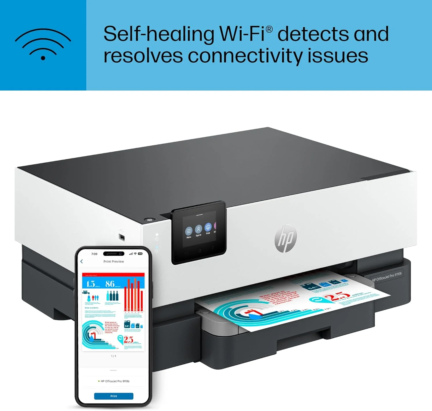 پرینتر جوهرافشان رنگی بی سیم HP OfficeJet Pro 9110b، چاپ، چاپ دورو، بهترین برای دفتر کار (5A0S1A) پرینتر جوهرافشان رنگی بی سیم HP OfficeJet Pro 9110b، چاپ، چاپ دورو، بهترین برای دفتر کار (5A0S1A)