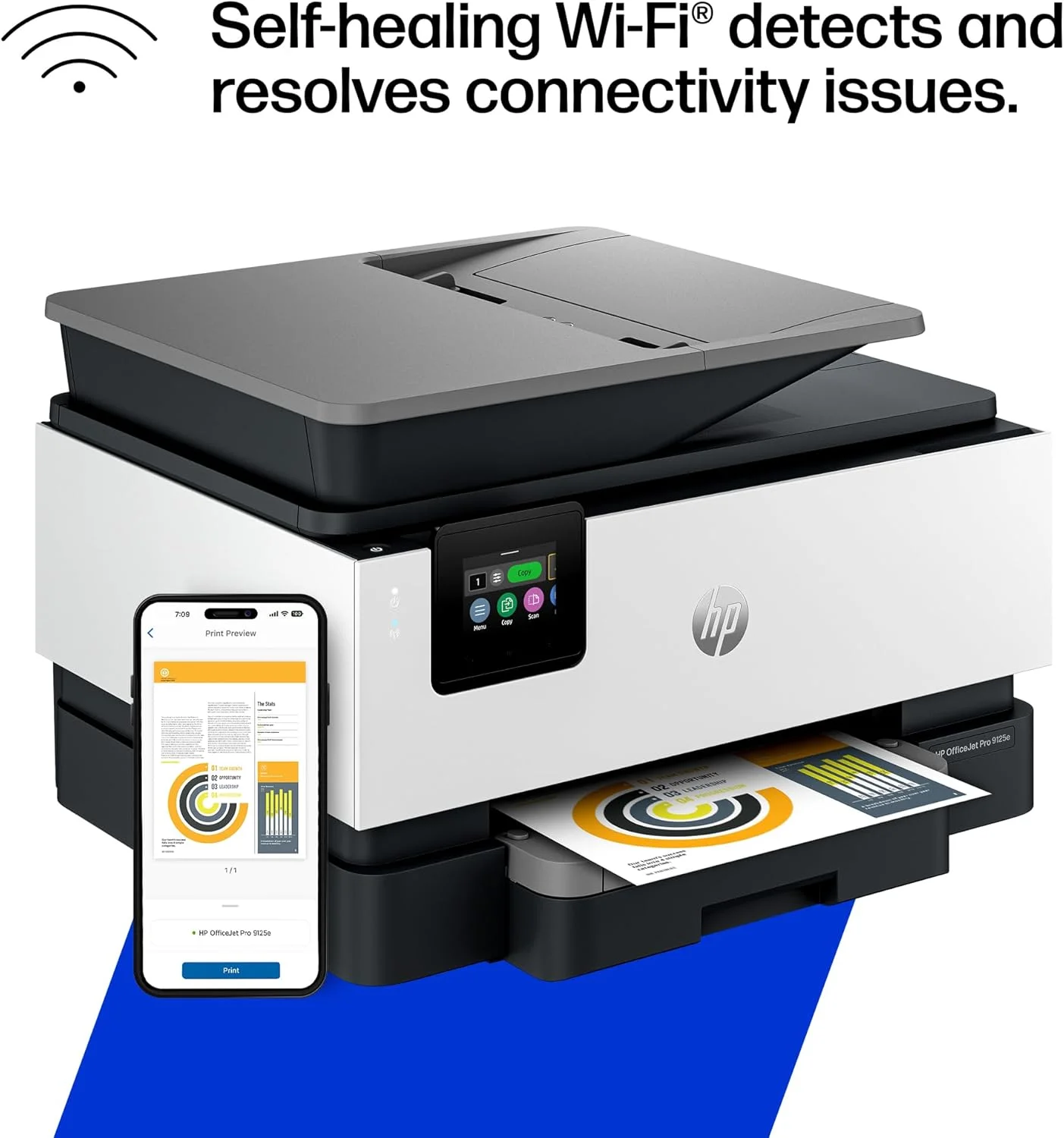 پرینتر چندکاره جوهرافشان رنگی HP OfficeJet Pro 9125e، مناسب برای کسب و کارهای کوچک و متوسط، قابلیت چاپ، کپی، اسکن، فکس، سازگار با Instant Ink (شامل 3 ماه اشتراک رایگان)؛ دارای صفحه لمسی؛ اسکن هوشمند پیشرفته پرینتر چندکاره جوهرافشان رنگی HP OfficeJet Pro 9125e، مناسب برای کسب و کارهای کوچک و متوسط، قابلیت چاپ، کپی، اسکن، فکس، سازگار با Instant Ink (شامل 3 ماه اشتراک رایگان)؛ دارای صفحه لمسی؛ اسکن هوشمند پیشرفته