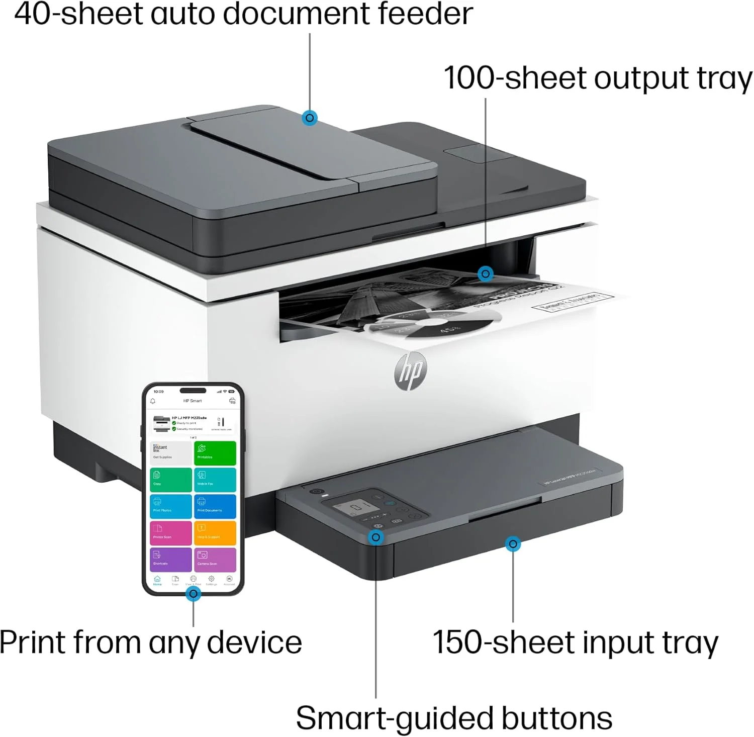 پرینتر لیزری چندکاره HP Laserjet MFP M235sdw، چاپگر لیزری بیسیم همه کاره، اسکن/کپی، سیاه و سفید، دورو، بهترین برای دفتر کار پرینتر لیزری چندکاره HP Laserjet MFP M235sdw، چاپگر لیزری بیسیم همه کاره، اسکن/کپی، سیاه و سفید، دورو، بهترین برای دفتر کار