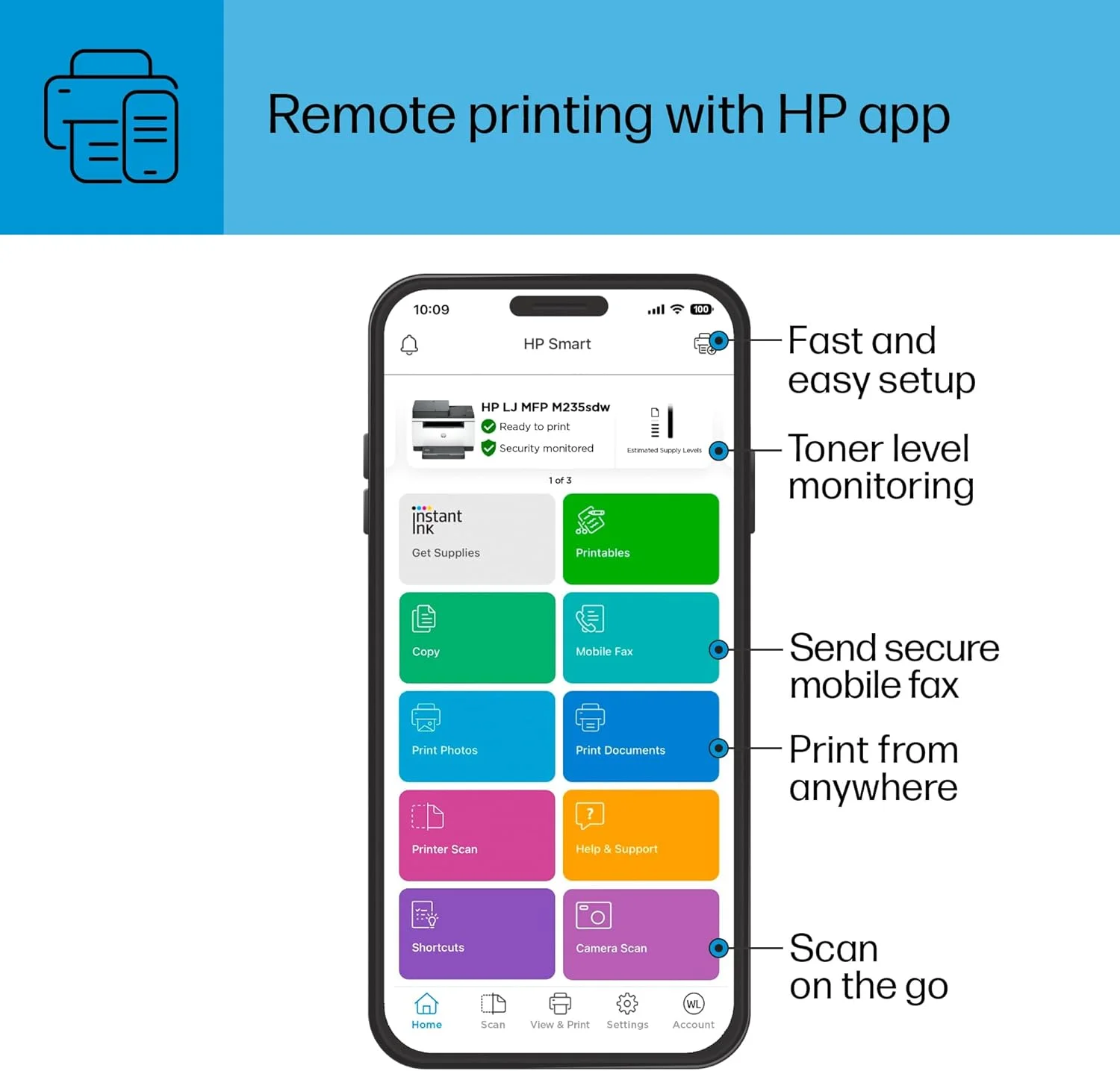 پرینتر لیزری چندکاره HP Laserjet MFP M235sdw، چاپگر لیزری بیسیم همه کاره، اسکن/کپی، سیاه و سفید، دورو، بهترین برای دفتر کار پرینتر لیزری چندکاره HP Laserjet MFP M235sdw، چاپگر لیزری بیسیم همه کاره، اسکن/کپی، سیاه و سفید، دورو، بهترین برای دفتر کار