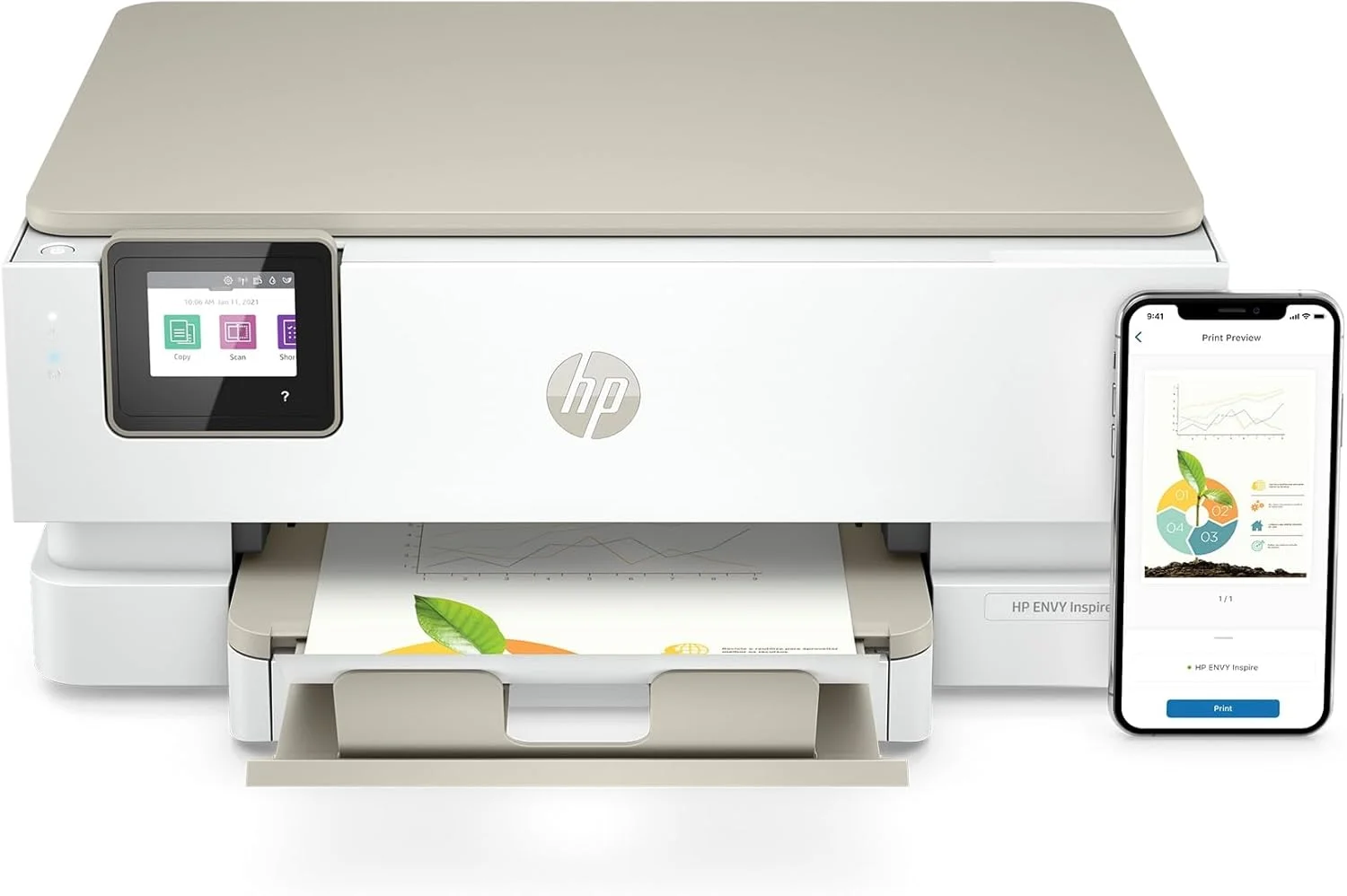 پرینتر رنگی بیسیم چندکاره HP ENVY Inspire 7220e با 6 ماه اشتراک Instant Ink به همراه HP+، سفید، تک سایز پرینتر رنگی بیسیم چندکاره HP ENVY Inspire 7220e با 6 ماه اشتراک Instant Ink به همراه HP+، سفید، تک سایز