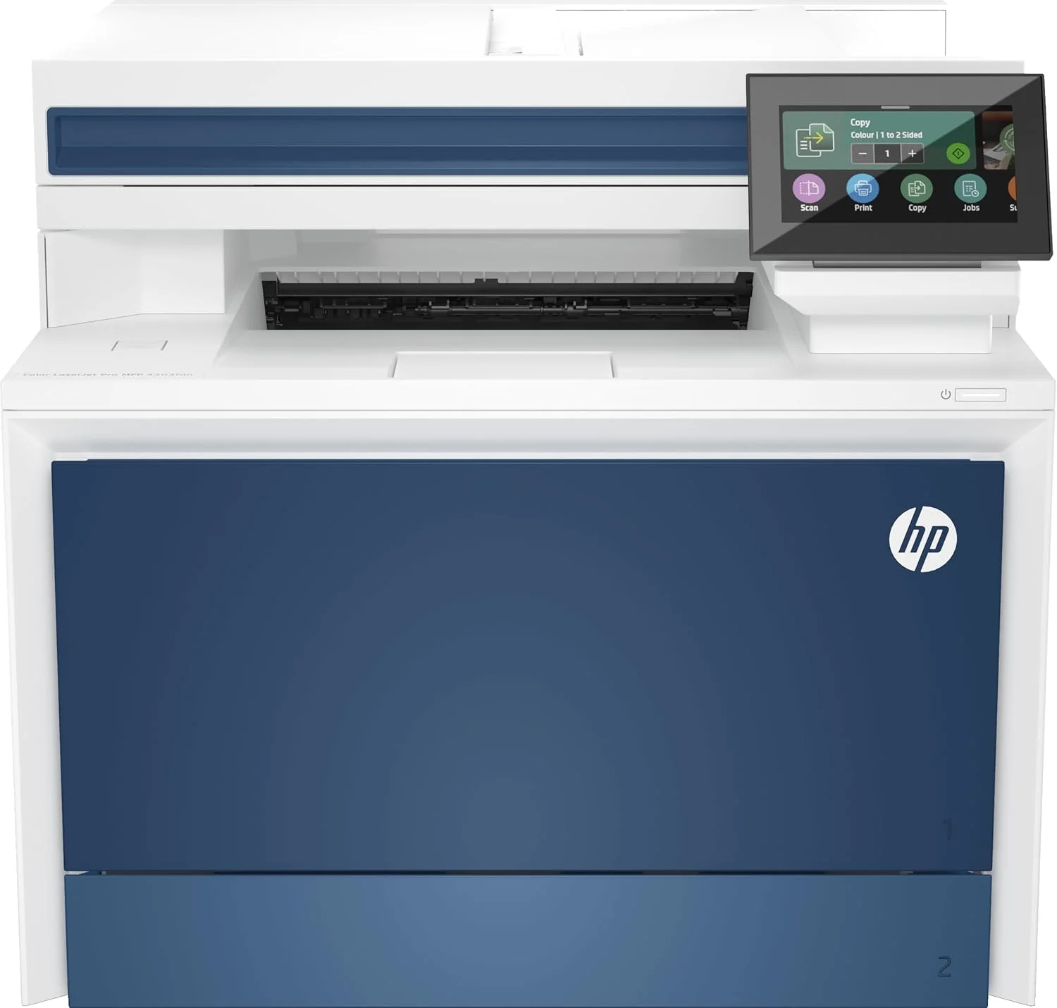 پرینتر چندکاره رنگی لیزری HP Color LaserJet Pro MFP 4303FDN، سرعت 33 صفحه در دقیقه، پرینت/کپی/اسکن/فکس، ADF با ظرفیت 50 برگ، آبی/سفید