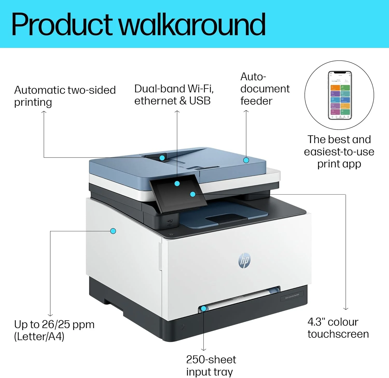 HP Color LaserJet Pro MFP 3303fdw - بی سیم، چاپ، اسکن، کپی، فکس، ADF، چاپ دوروی اتوماتیک، صفحه لمسی HP Color LaserJet Pro MFP 3303fdw - بی سیم، چاپ، اسکن، کپی، فکس، ADF، چاپ دوروی اتوماتیک، صفحه لمسی
