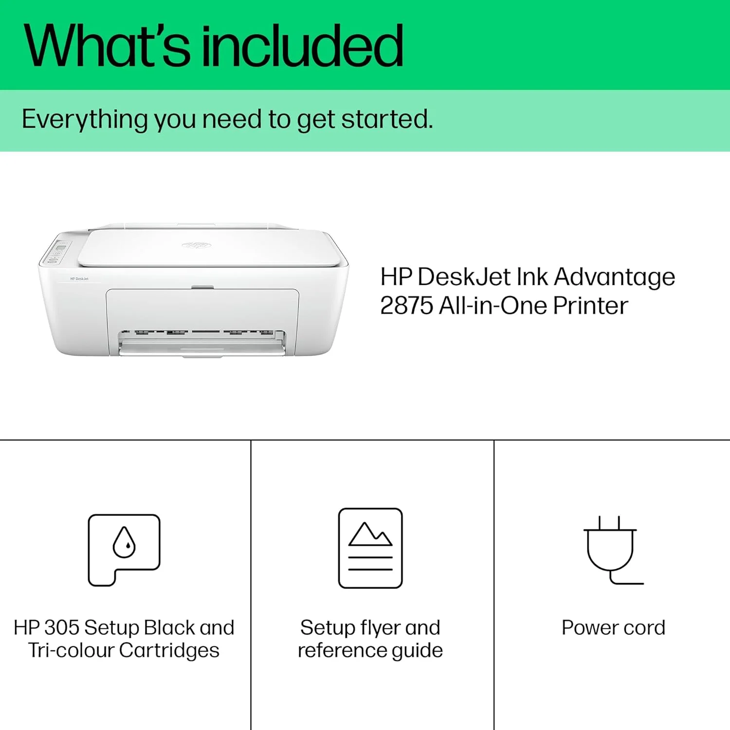 پرینتر چندکاره جوهرافشان بی سیم HP DeskJet Ink Advantage 2875 - سفید [60K47C]