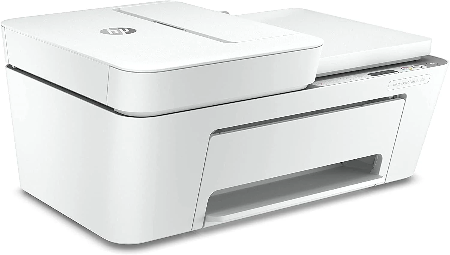 پرینتر رنگی چندکاره HP DeskJet 4120e با 6 ماه اشتراک Instant Ink به همراه HP+، دارای تغذیه خودکار اسناد 35 صفحه ای، سفید