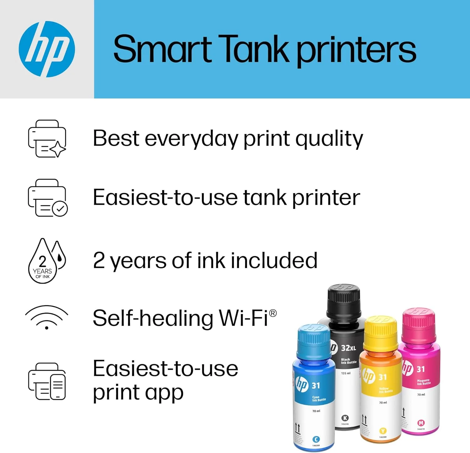 پرینتر مخزن دار جوهر افشان چندکاره بی سیم HP Smart Tank 5103 با 2 سال جوهر و 100 برگ کاغذ عکس، پرینت، اسکن، کپی، بهترین برای خانه، مخزن جوهر قابل شارژ (5D1B2A) پرینتر مخزن دار جوهر افشان چندکاره بی سیم HP Smart Tank 5103 با 2 سال جوهر و 100 برگ کاغذ عکس، پرینت، اسکن، کپی، بهترین برای خانه، مخزن جوهر قابل شارژ (5D1B2A)