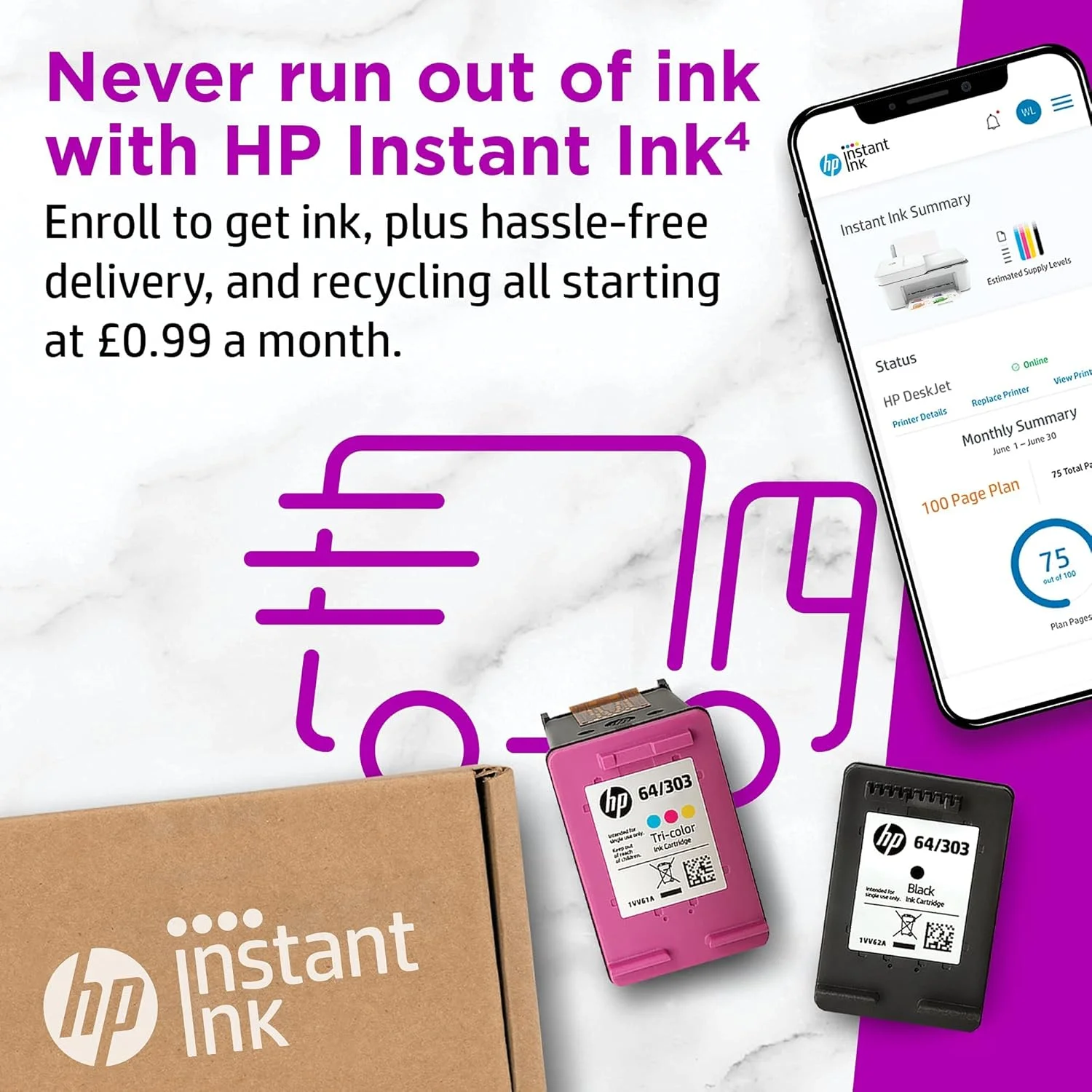 پرینتر رنگی چندکاره HP DeskJet 4120e با 6 ماه اشتراک Instant Ink به همراه HP+، دارای تغذیه خودکار اسناد 35 صفحه ای، سفید