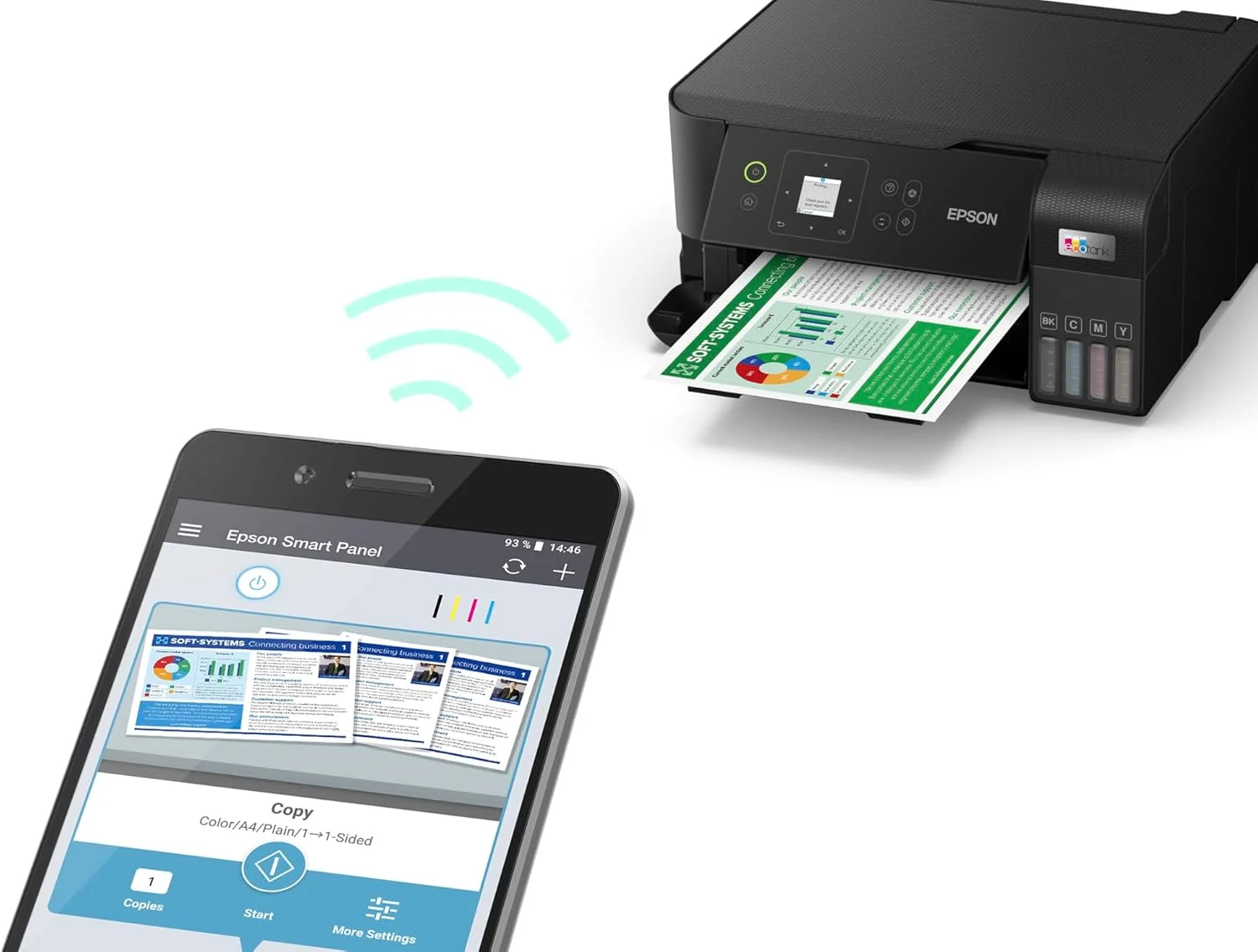 EPSON EcoTank L3560 Home Ink Tank Printer, High-speed A4 colour 3-in-1 printer with Wi-Fi Direct, Photo Printer, with Smart App connectivity,Black EPSON EcoTank L3560 Home Ink Tank Printer, High-speed A4 colour 3-in-1 printer with Wi-Fi Direct, Photo Printer, with Smart App connectivity,Black