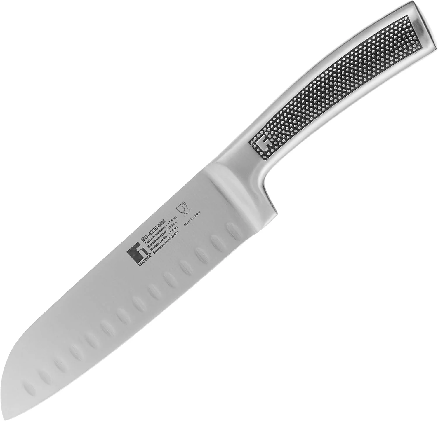 چاقوی سانتوکو برگنر هارلی، 17.5 سانتی متر، استیل ضد زنگ، Bg4230Mm، نقره ای