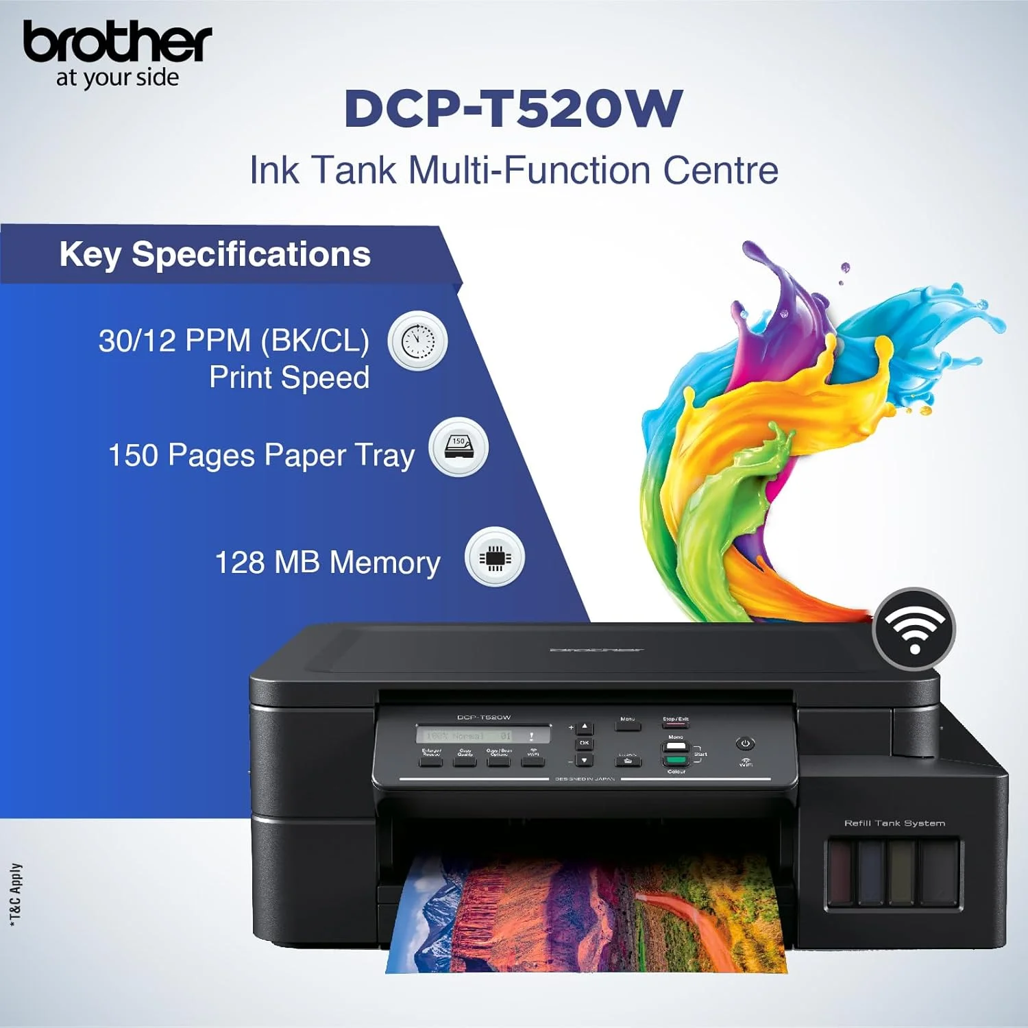پرینتر جوهرافشان چندکاره بیسیم برادر مدل DCP-T520W، قابلیت چاپ و اسکن موبایل و ابری، بطریهای با بازدهی بالا پرینتر جوهرافشان چندکاره بیسیم برادر مدل DCP-T520W، قابلیت چاپ و اسکن موبایل و ابری، بطریهای با بازدهی بالا