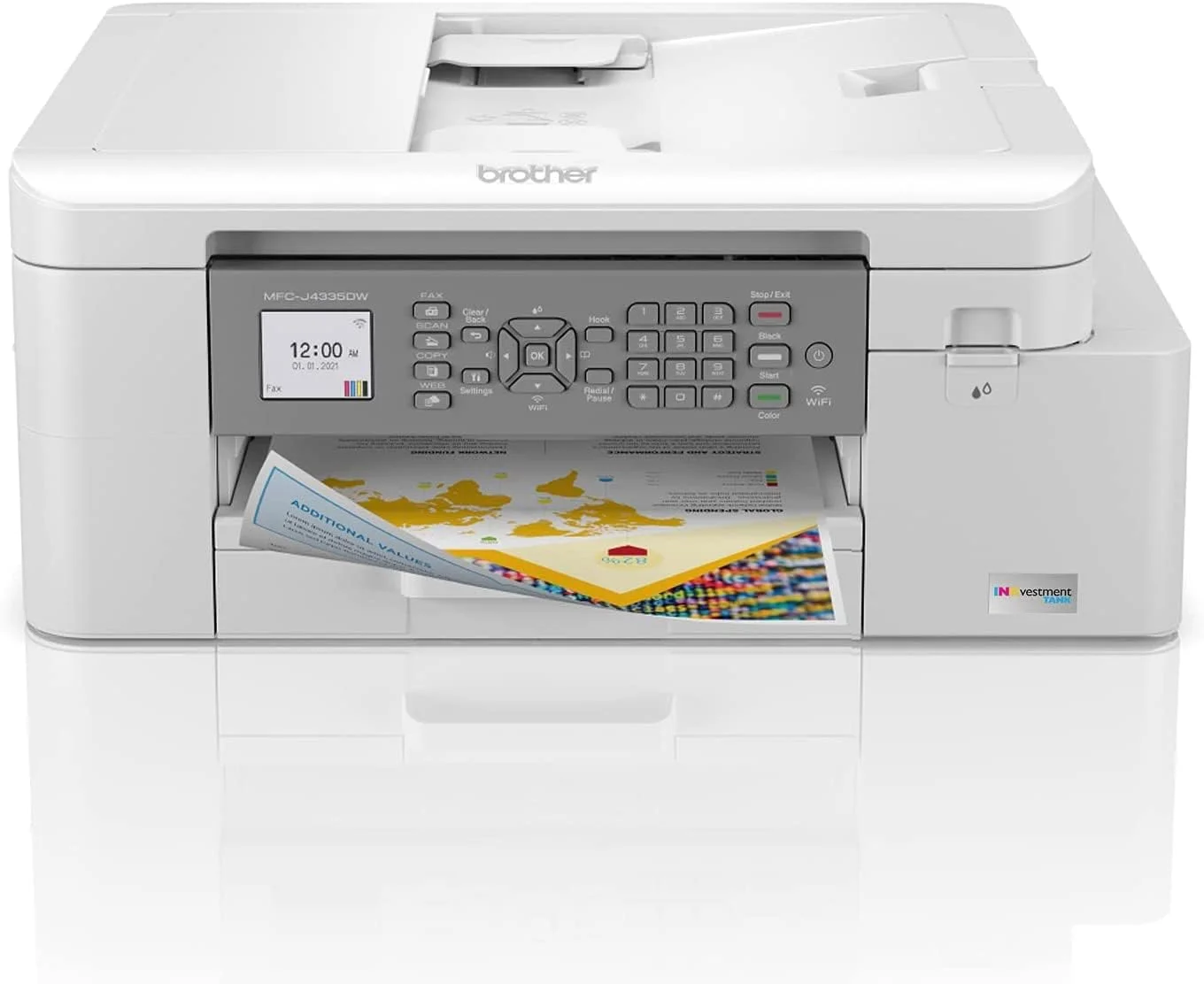 پرینتر جوهرافشان چندکاره Brother MFC-J4335DW با قابلیت چاپ دورو و بی‌سیم به همراه تا 1 سال جوهر (بازسازی شده درجه یک)