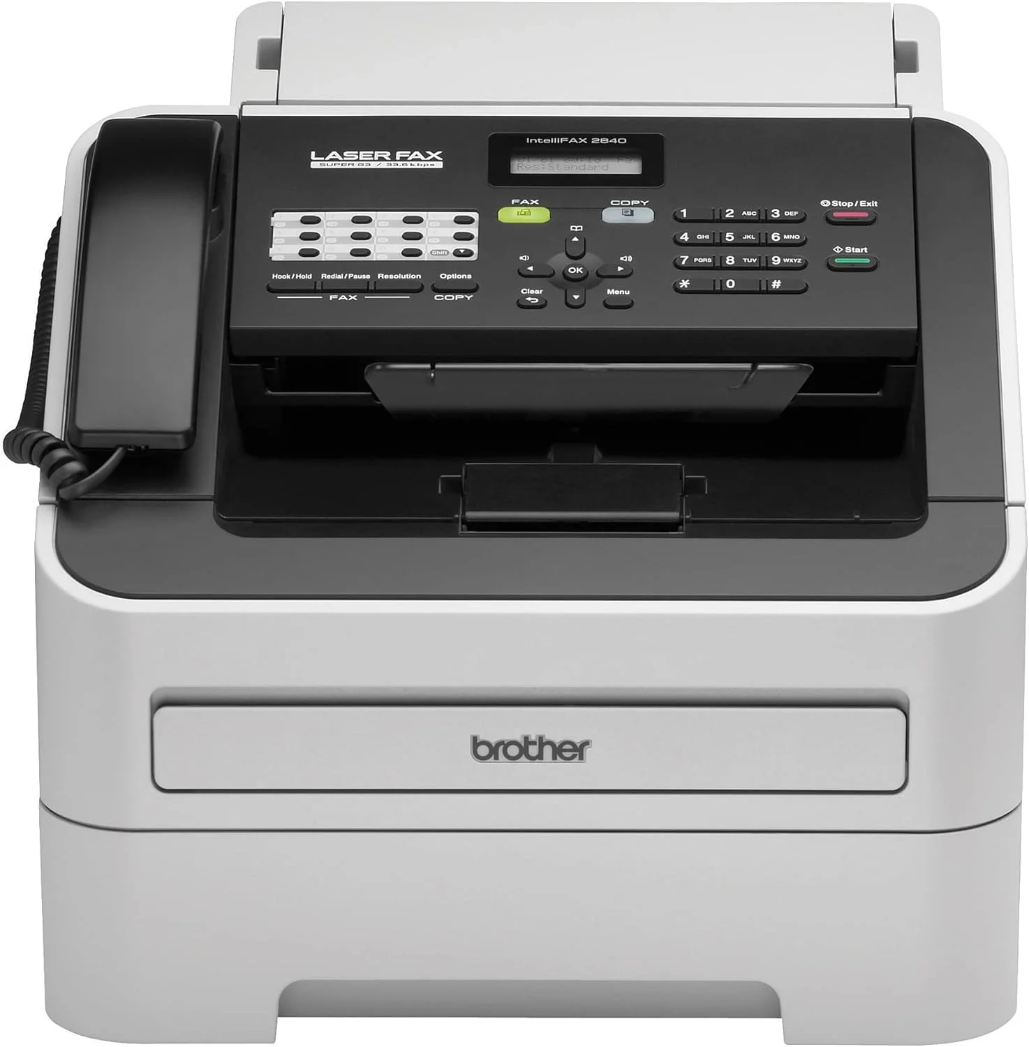 دستگاه فکس لیزری تک رنگ پرسرعت Brother FAX-2840، خاکستری تیره/روشن - FAX2840
