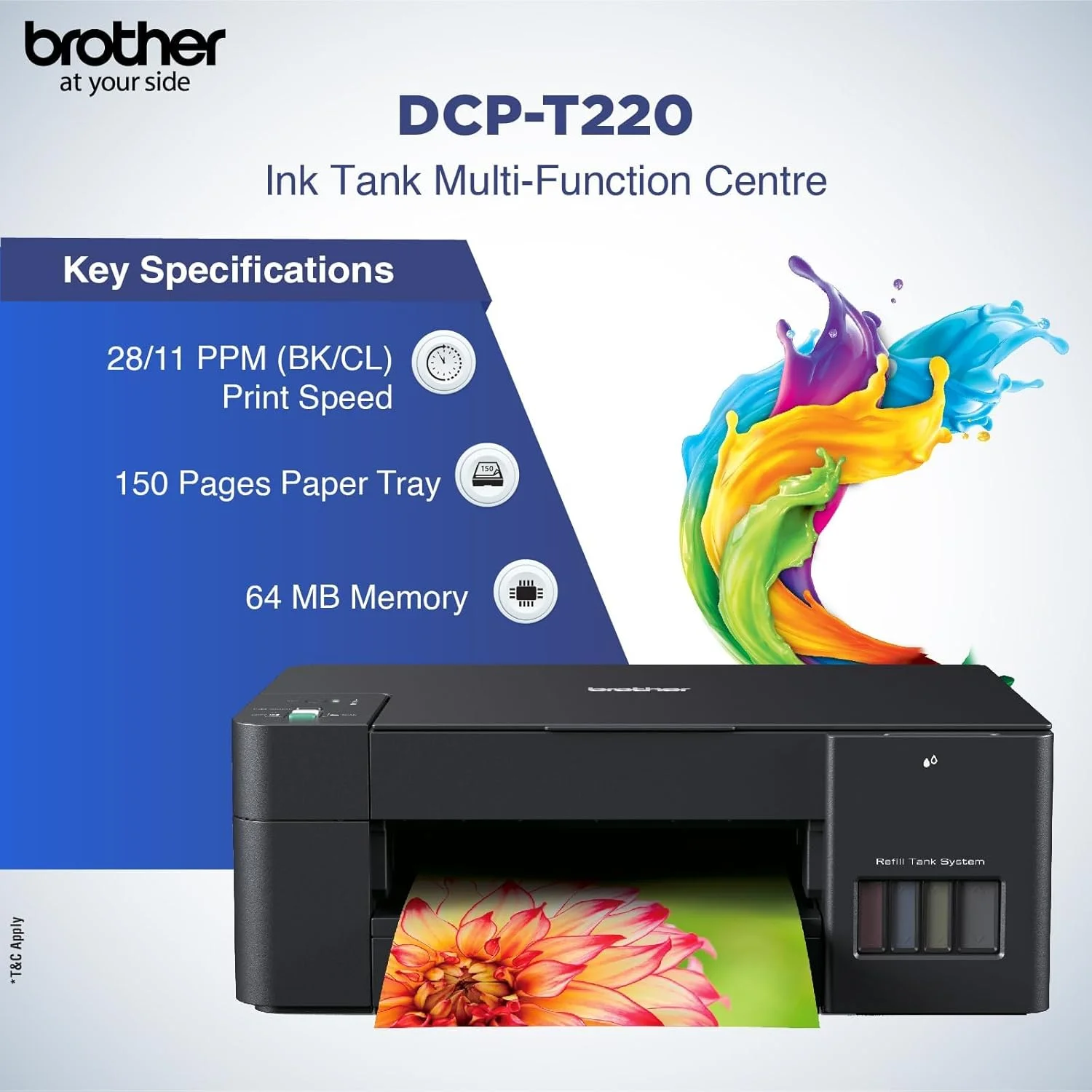 پرینتر مخزن جوهر Brother مدل DCP-T220 - USB - پرینت، اسکن و کپی. بطری های جوهر با بازدهی بالا پرینتر مخزن جوهر Brother مدل DCP-T220 - USB - پرینت، اسکن و کپی. بطری های جوهر با بازدهی بالا