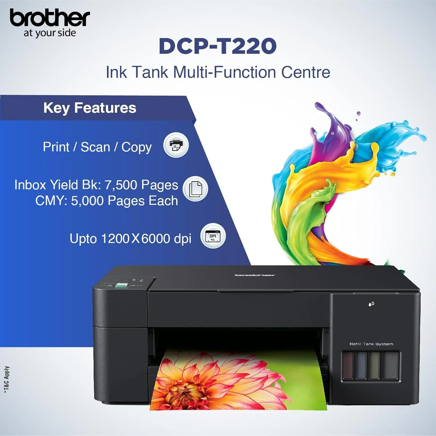 پرینتر مخزن جوهر Brother مدل DCP-T220 - USB - پرینت، اسکن و کپی. بطری های جوهر با بازدهی بالا پرینتر مخزن جوهر Brother مدل DCP-T220 - USB - پرینت، اسکن و کپی. بطری های جوهر با بازدهی بالا