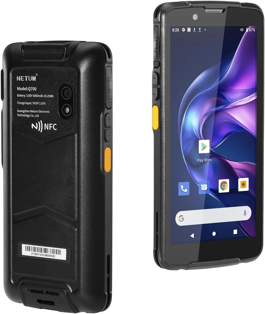 اسکنر بارکد دستی NETUM Android 11، کامپیوتر موبایل Q700 PDA قابل حمل، بارکد خوان 1D 2D Wi-Fi و 4G LTE، صفحه نمایش لمسی 5.5 اینچی برای خرده فروشی، انبار، لجستیک و مدیریت دارایی