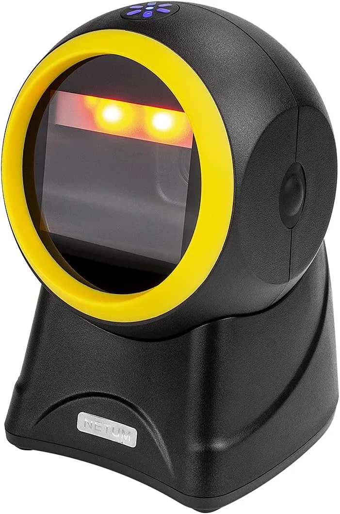 اسکنر بارکد رومیزی NETUM، 1D 2D چند جهته USB سیمی، پشتیبانی از حسگر خودکار، تشخیص خودکار زبان، سر چرخشی 30 درجه، سرعت اسکن 5 برابر، سازگار با دسکتاپ، لپ تاپ، تلفن هوشمند