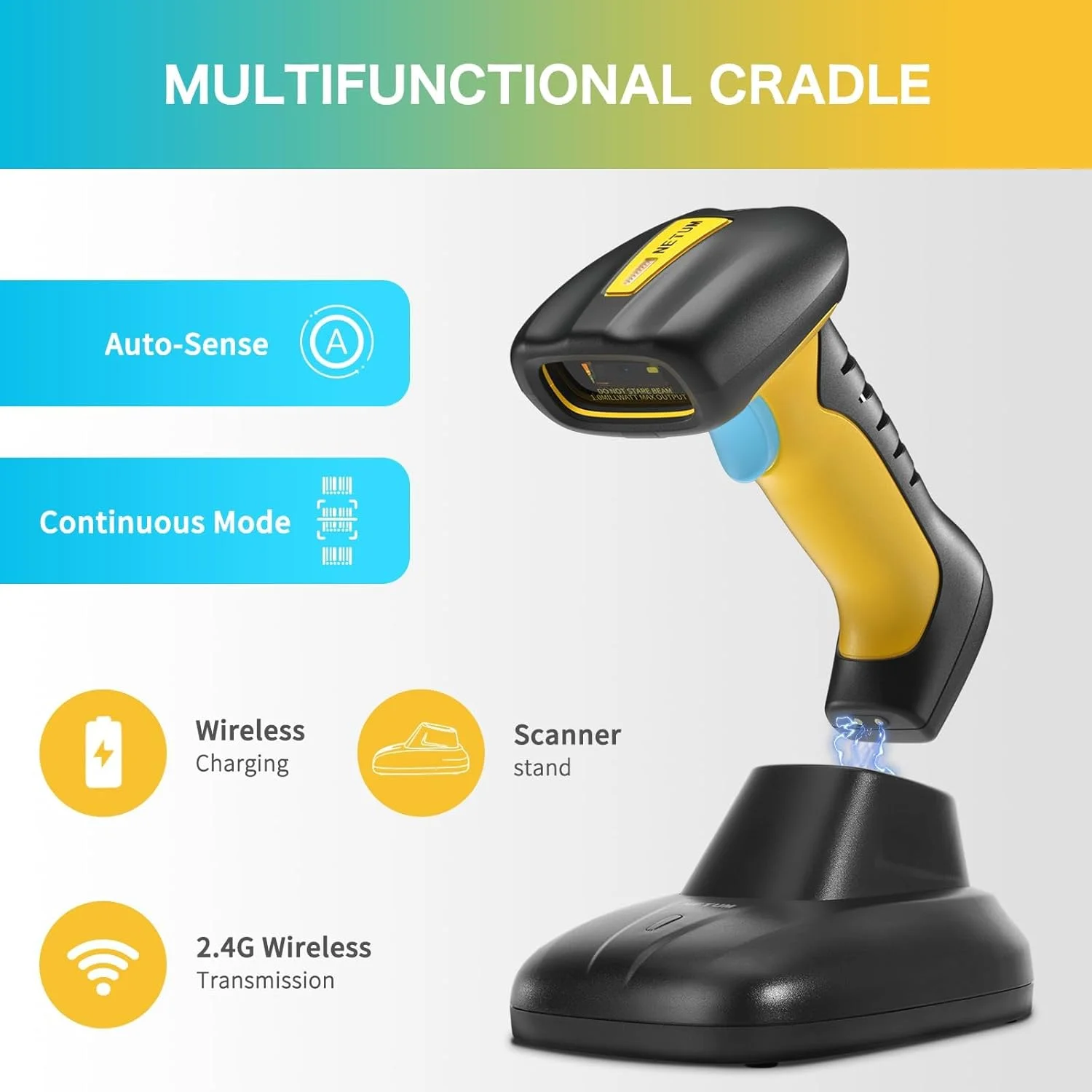 اسکنر بارکد بلوتوثی صنعتی QR ارتقا یافته NETUM با داک شارژ، بارکد خوان بی سیم 2D 1D با باتری 2600mAh، مقاوم در برابر ضربه، ضد گرد و غبار، هندزفری برای ویندوز، مک، اندروید، iOS (NT-1200) اسکنر بارکد بلوتوثی صنعتی QR ارتقا یافته NETUM با داک شارژ، بارکد خوان بی سیم 2D 1D با باتری 2600mAh، مقاوم در برابر ضربه، ضد گرد و غبار، هندزفری برای ویندوز، مک، اندروید، iOS (NT-1200)