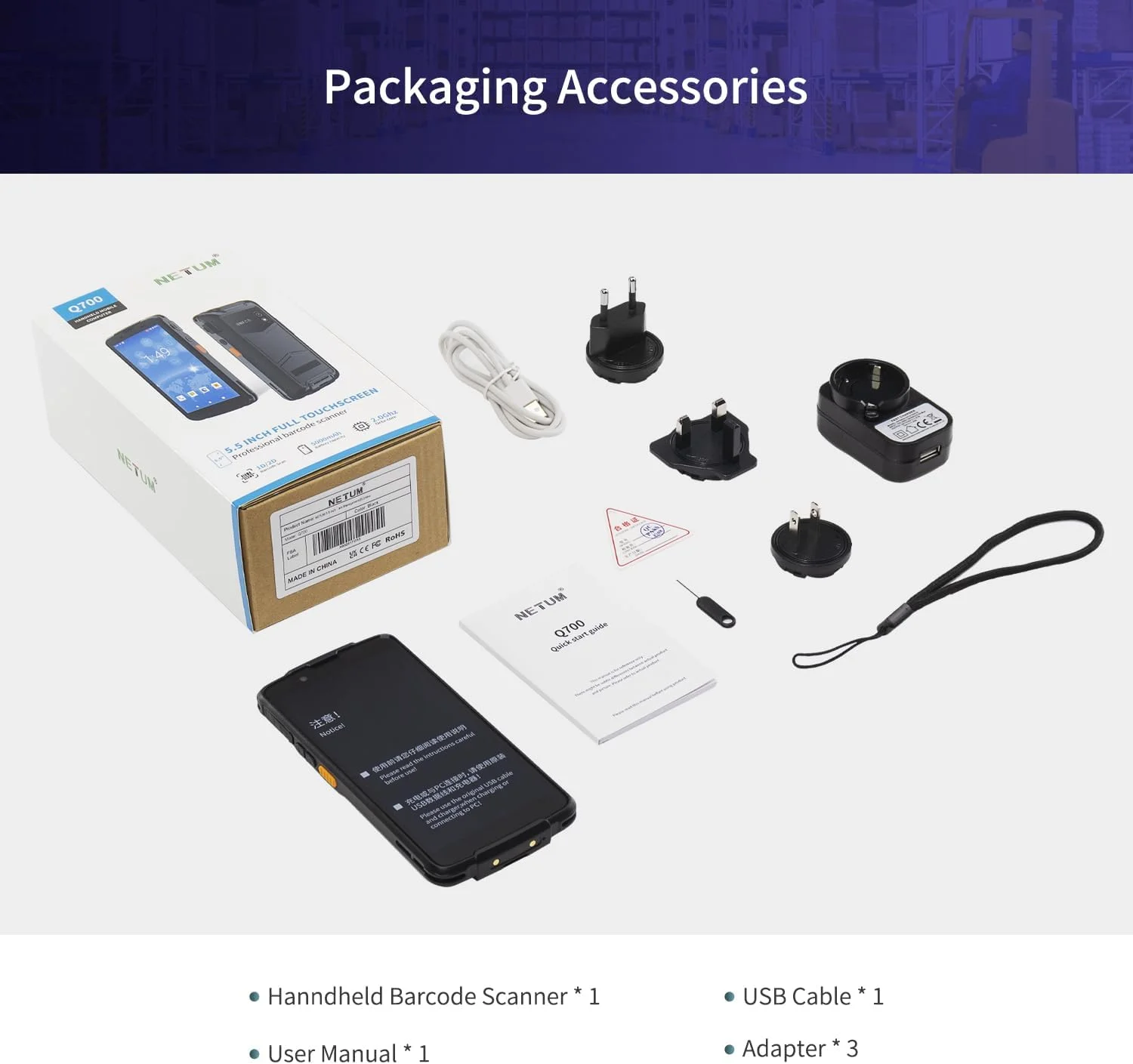 اسکنر بارکد دستی NETUM Android 11، کامپیوتر موبایل Q700 PDA قابل حمل، بارکد خوان 1D 2D Wi-Fi و 4G LTE، صفحه نمایش لمسی 5.5 اینچی برای خرده فروشی، انبار، لجستیک و مدیریت دارایی اسکنر بارکد دستی NETUM Android 11، کامپیوتر موبایل Q700 PDA قابل حمل، بارکد خوان 1D 2D Wi-Fi و 4G LTE، صفحه نمایش لمسی 5.5 اینچی برای خرده فروشی، انبار، لجستیک و مدیریت دارایی