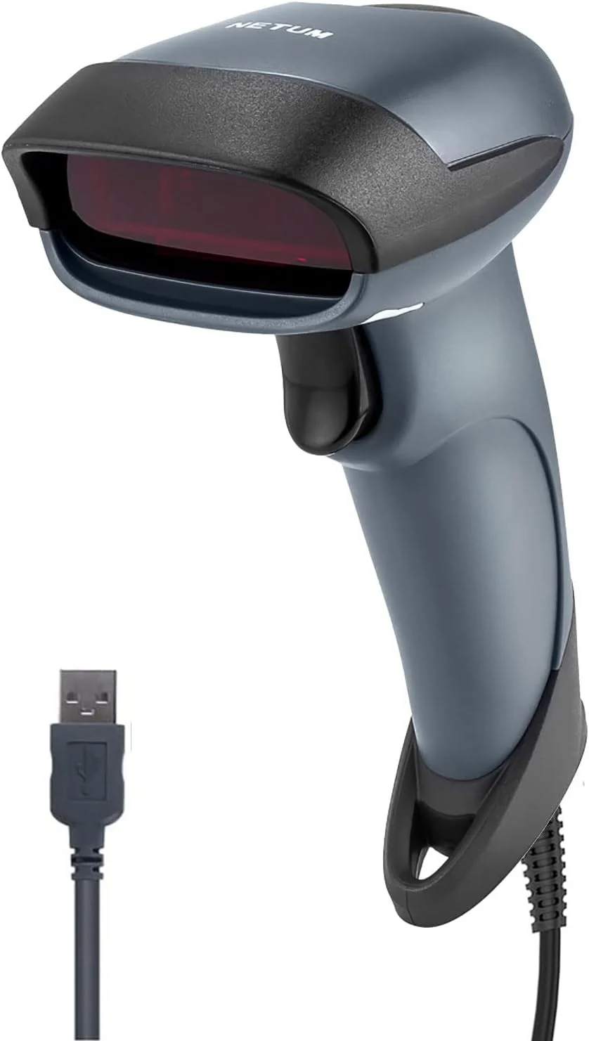 بارکد خوان لیزری دستی تک بعدی NETUM® مدل NT-M1 با سیم USB 32 بیتی مناسب سیستم POS و اسکن بارکد A4