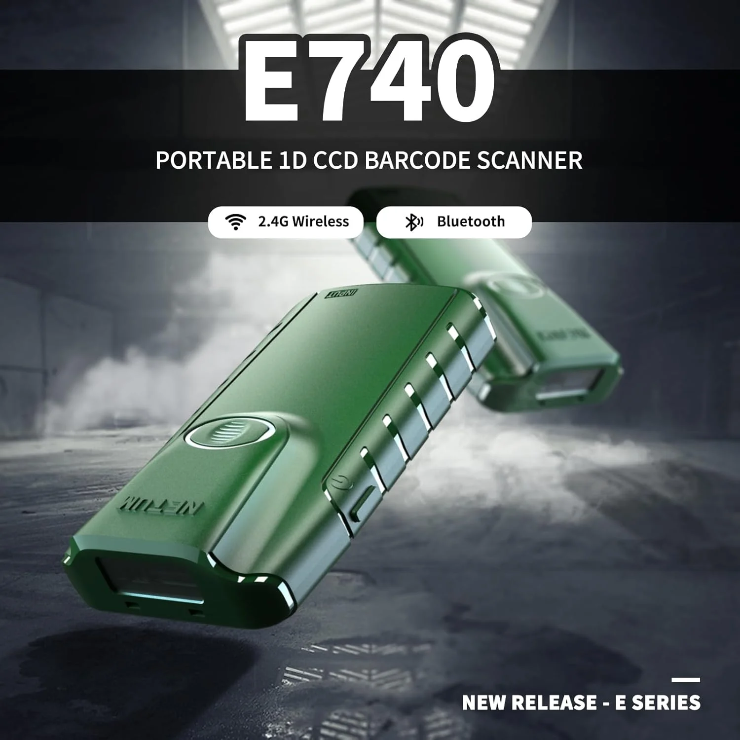 اسکنر بارکد بلوتوثی NETUM، بارکد خوان CCD کوچک قابل حمل 3 در 1، اسکنر بی سیم اتوماتیک با گیره پشتی، سازگار با تبلت iOS Android Windows MacOS برای انبارداری POS (1D - E740)