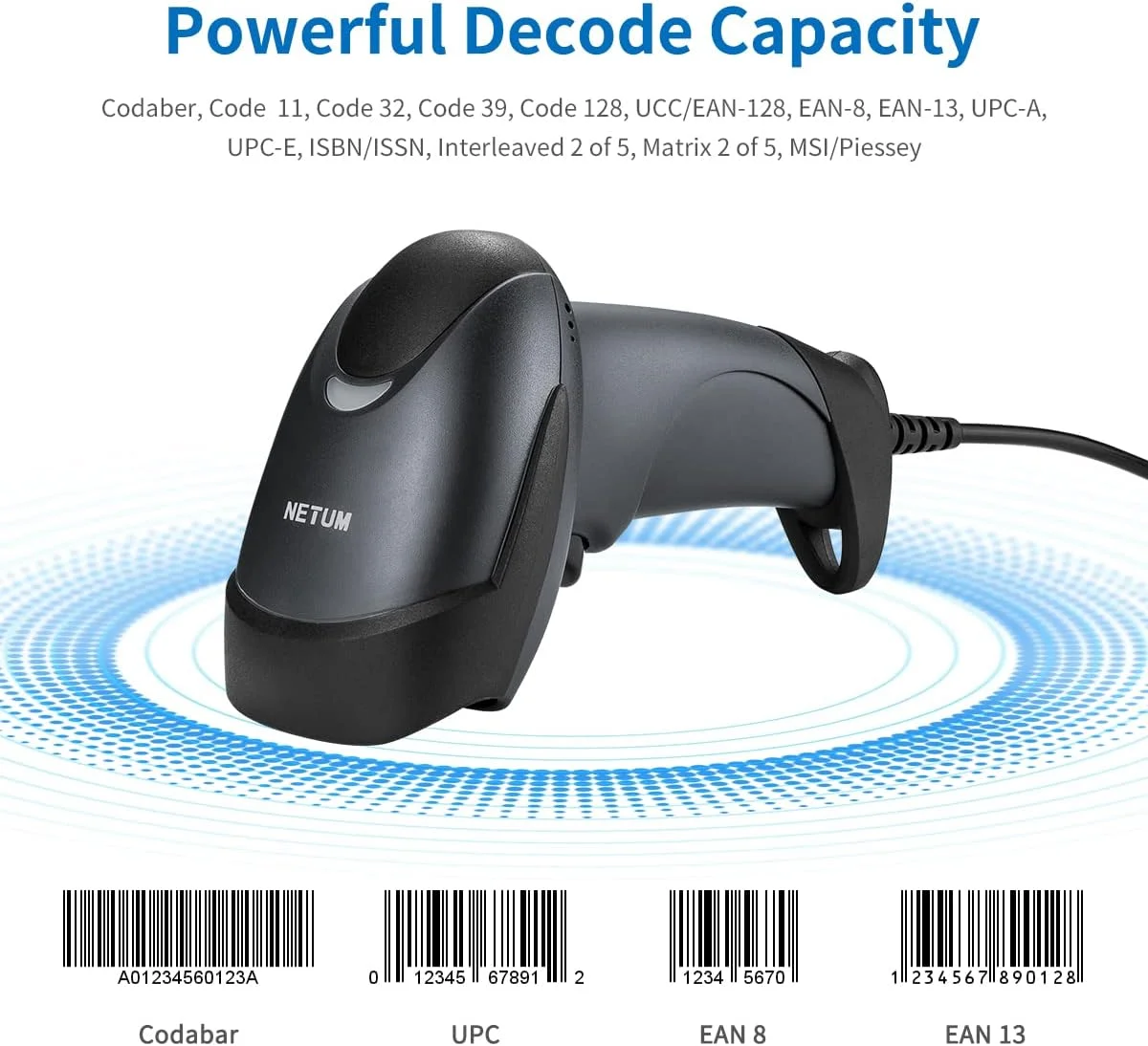 بارکد خوان لیزری دستی تک بعدی NETUM® مدل NT-M1 با سیم USB 32 بیتی مناسب سیستم POS و اسکن بارکد A4 بارکد خوان لیزری دستی تک بعدی NETUM® مدل NT-M1 با سیم USB 32 بیتی مناسب سیستم POS و اسکن بارکد A4