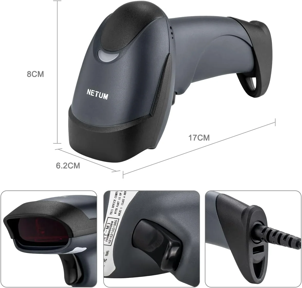 بارکد خوان لیزری دستی تک بعدی NETUM® مدل NT-M1 با سیم USB 32 بیتی مناسب سیستم POS و اسکن بارکد A4 بارکد خوان لیزری دستی تک بعدی NETUM® مدل NT-M1 با سیم USB 32 بیتی مناسب سیستم POS و اسکن بارکد A4